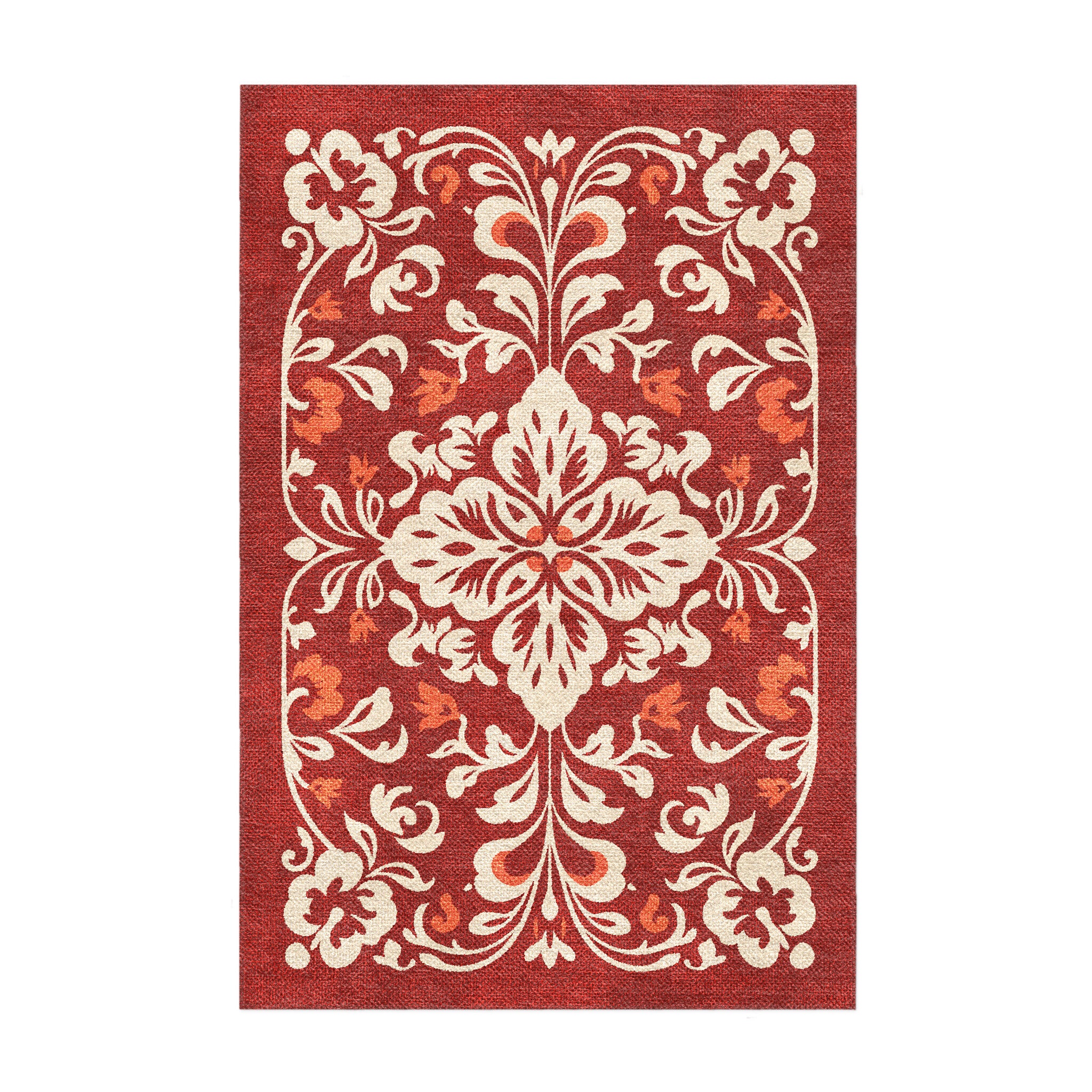 Annette Red & Ivory in 2' x 3' Size