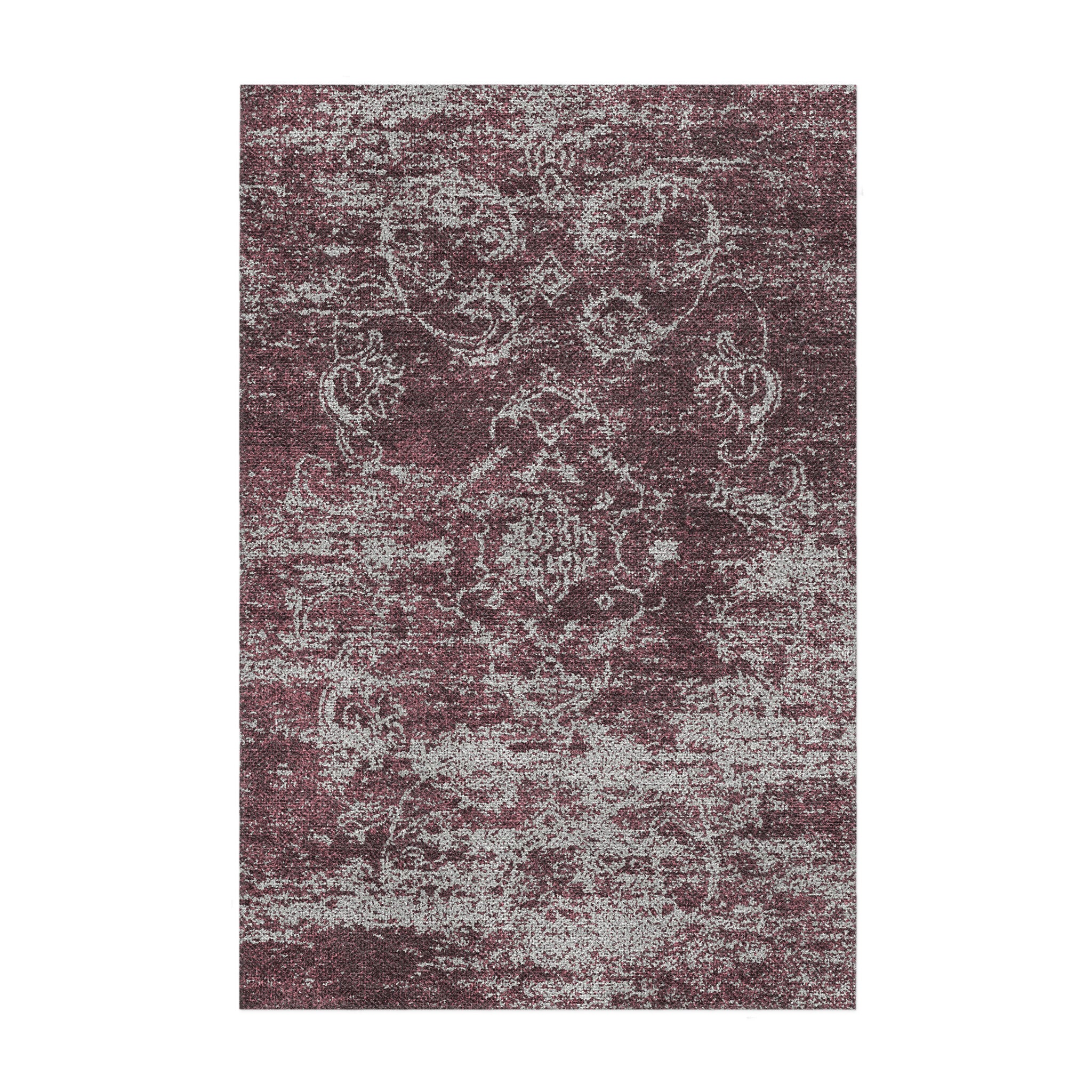 Bennett Maroon & Grey in 2' x 3' Size