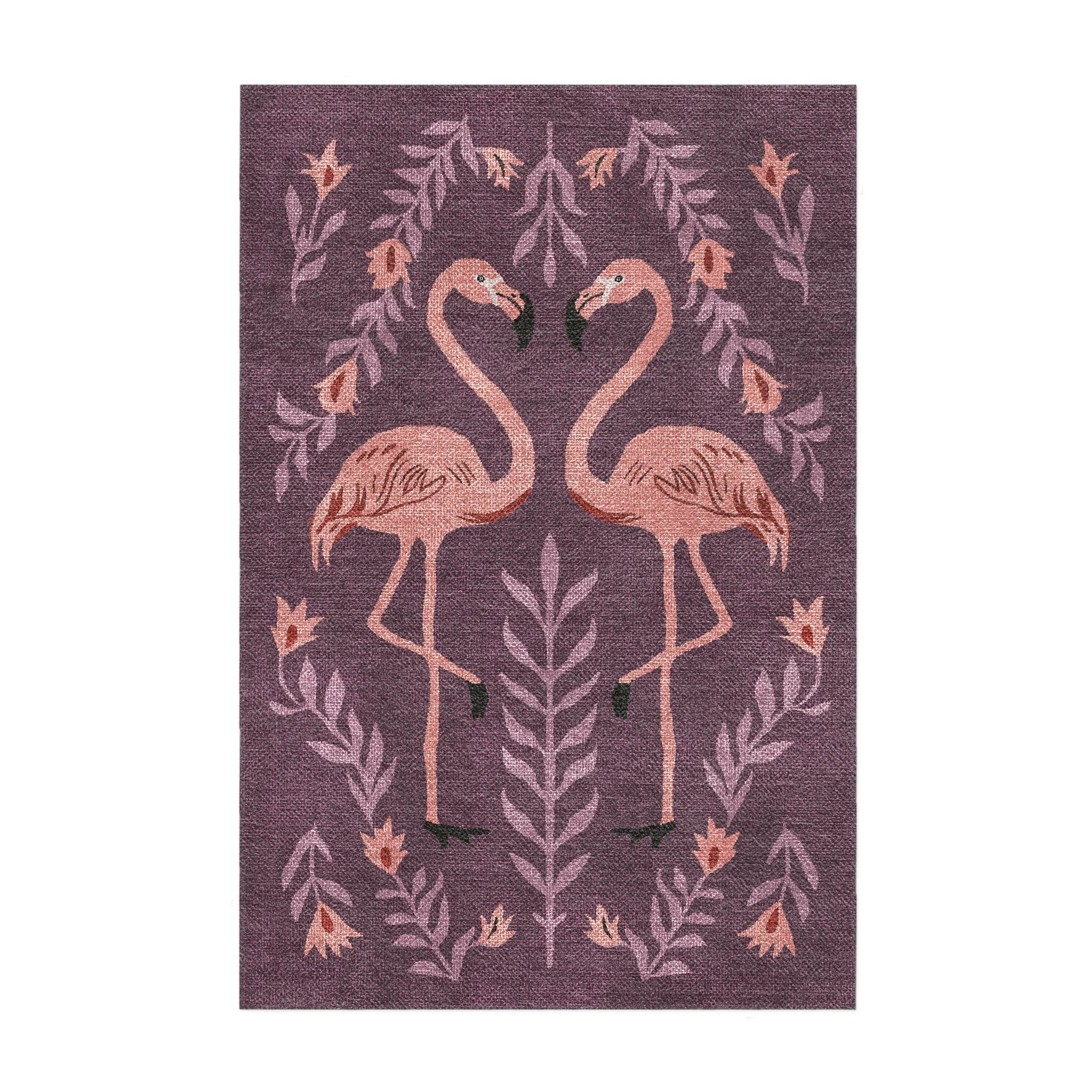 Flamingo Friends Purple in 2' x 3' Size