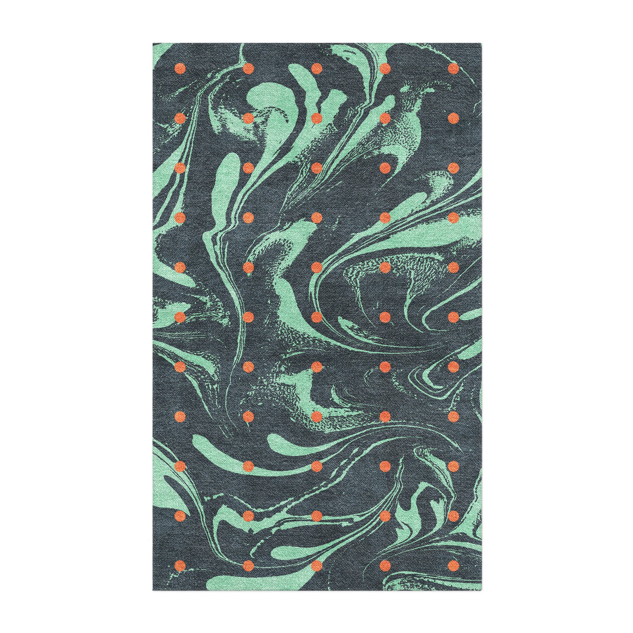 Acid Burn Teal & Orange in 3' x 5' Size