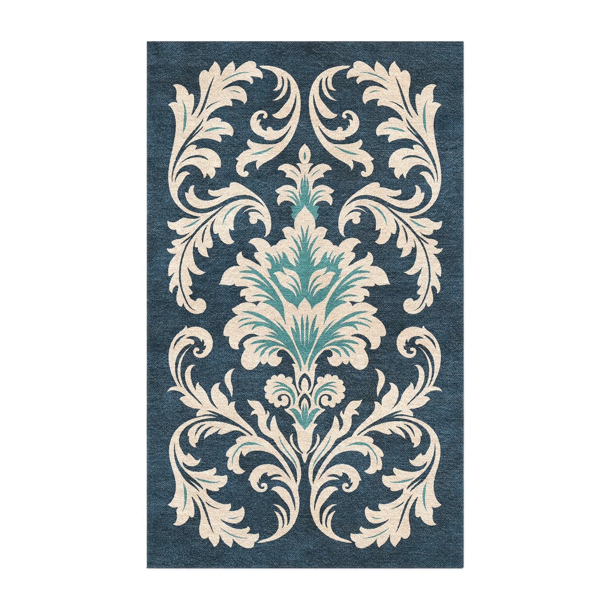 Aubrey Navy & Teal in 3' x 5' Size