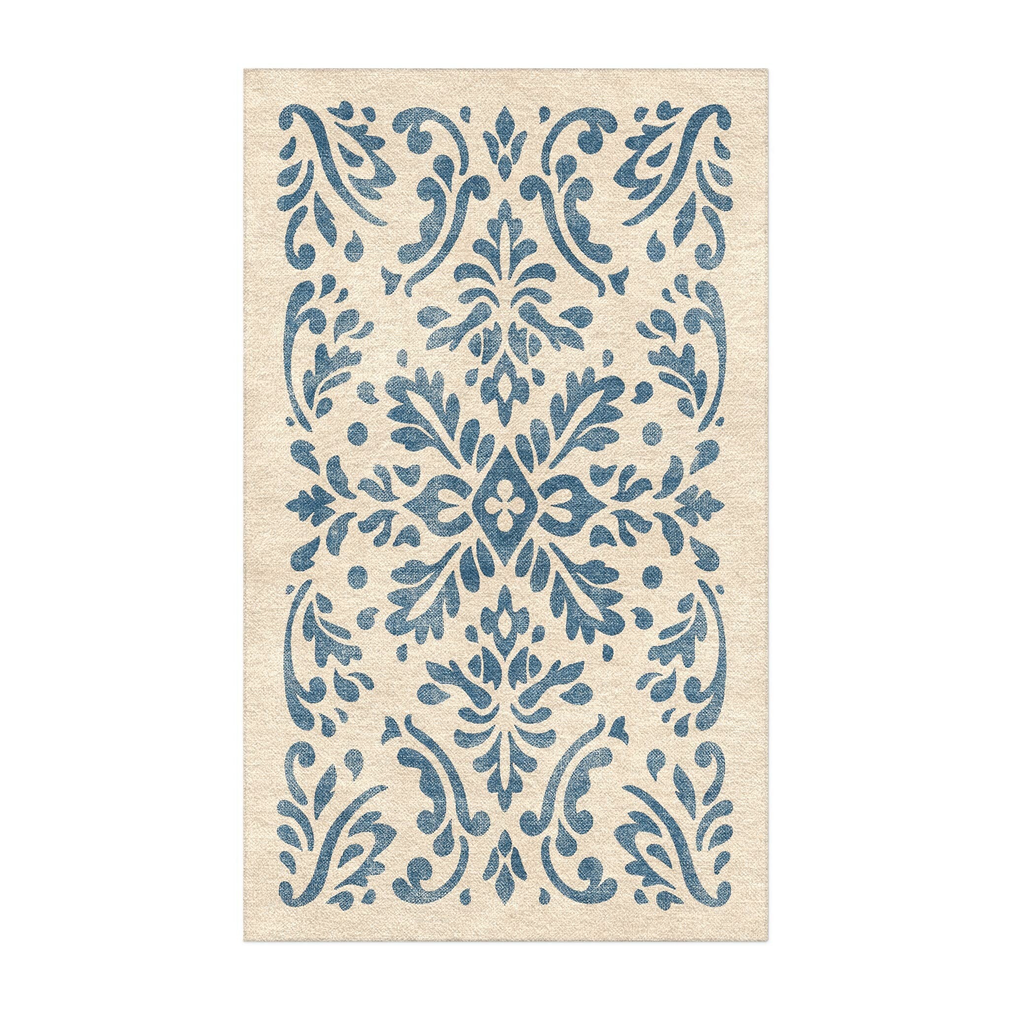 Floranna Ivory & Blue in 3' x 5' Size