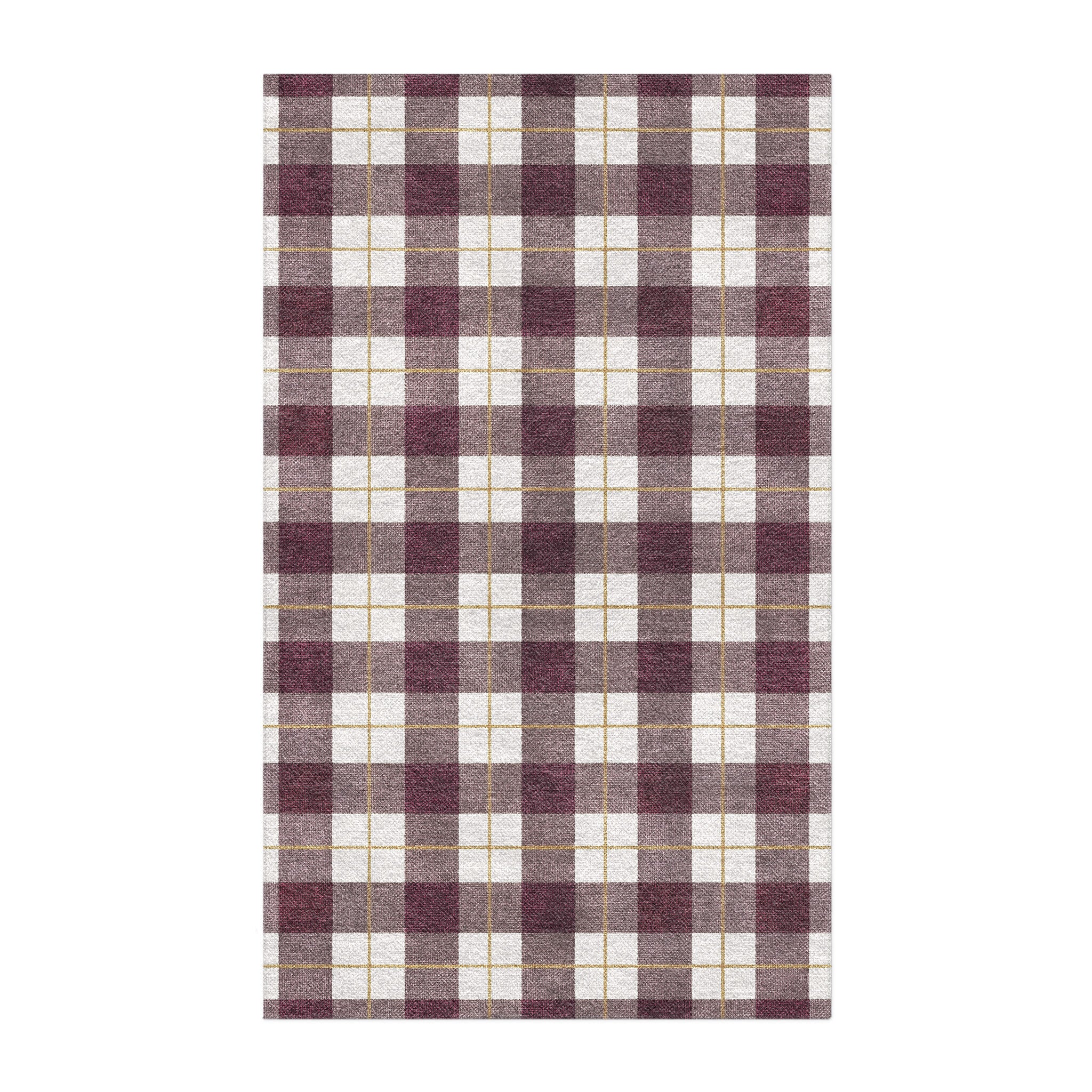 Wallace Plaid Maroon & Gold in 5x3ft Size