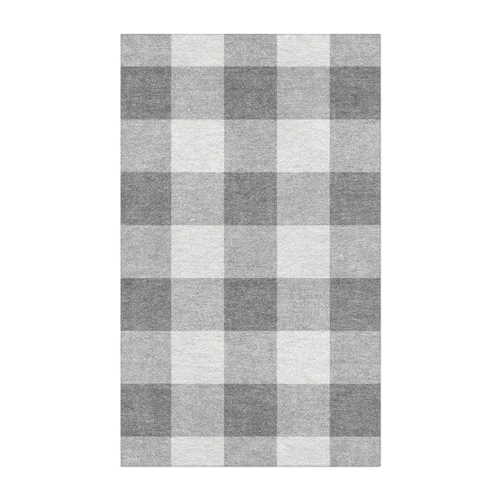 Buffalo Plaid Light Grey in 3' x 5' Size