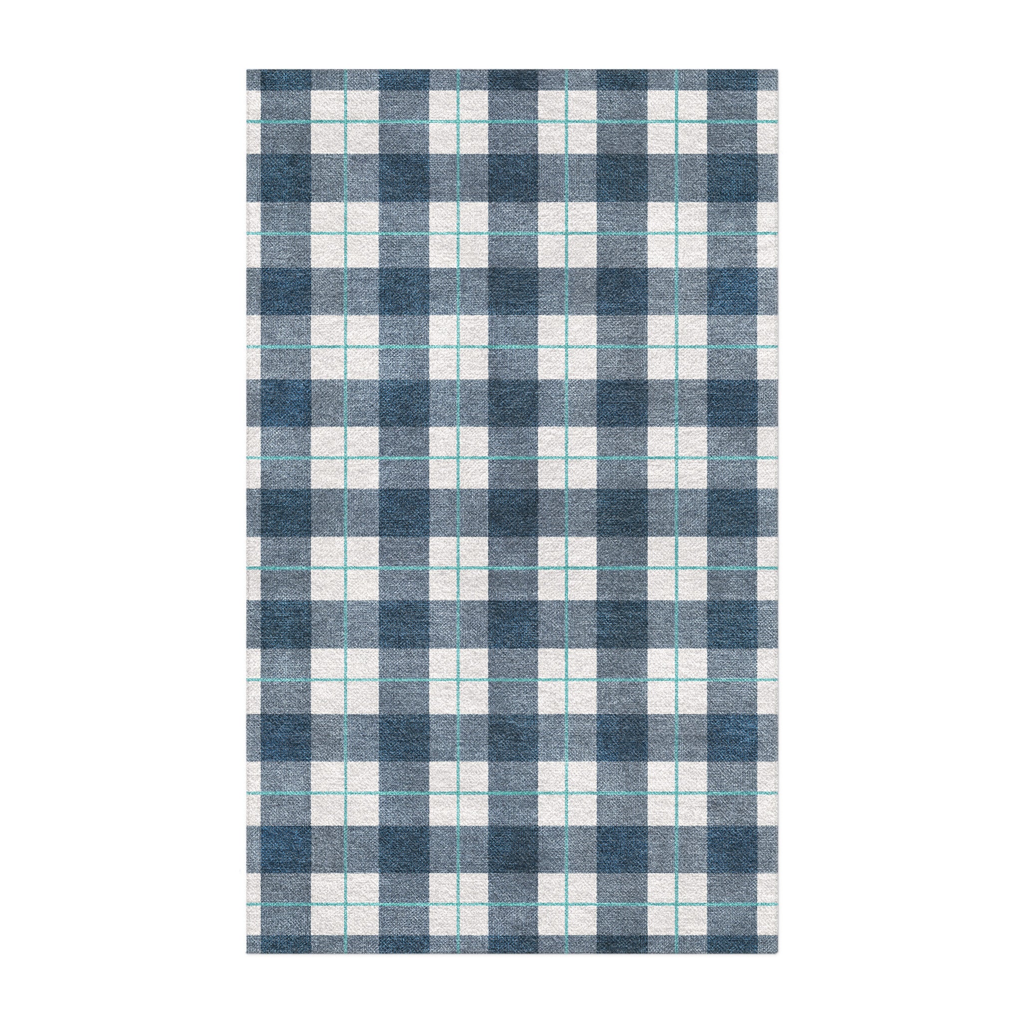 Wallace Plaid Blue & Teal in 5x3ft Size