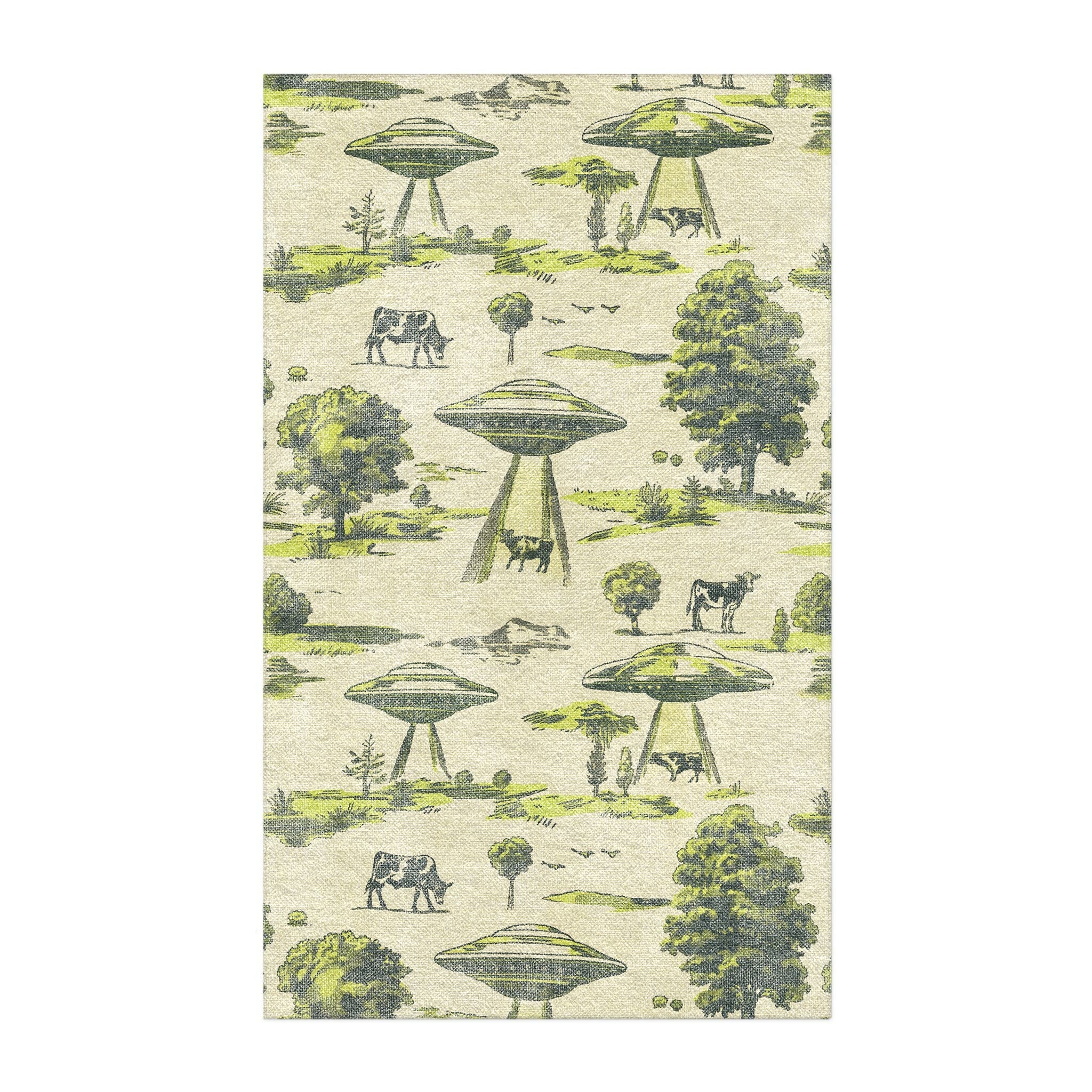 UFO Cow Abduction Toile in 3' x 5' Size