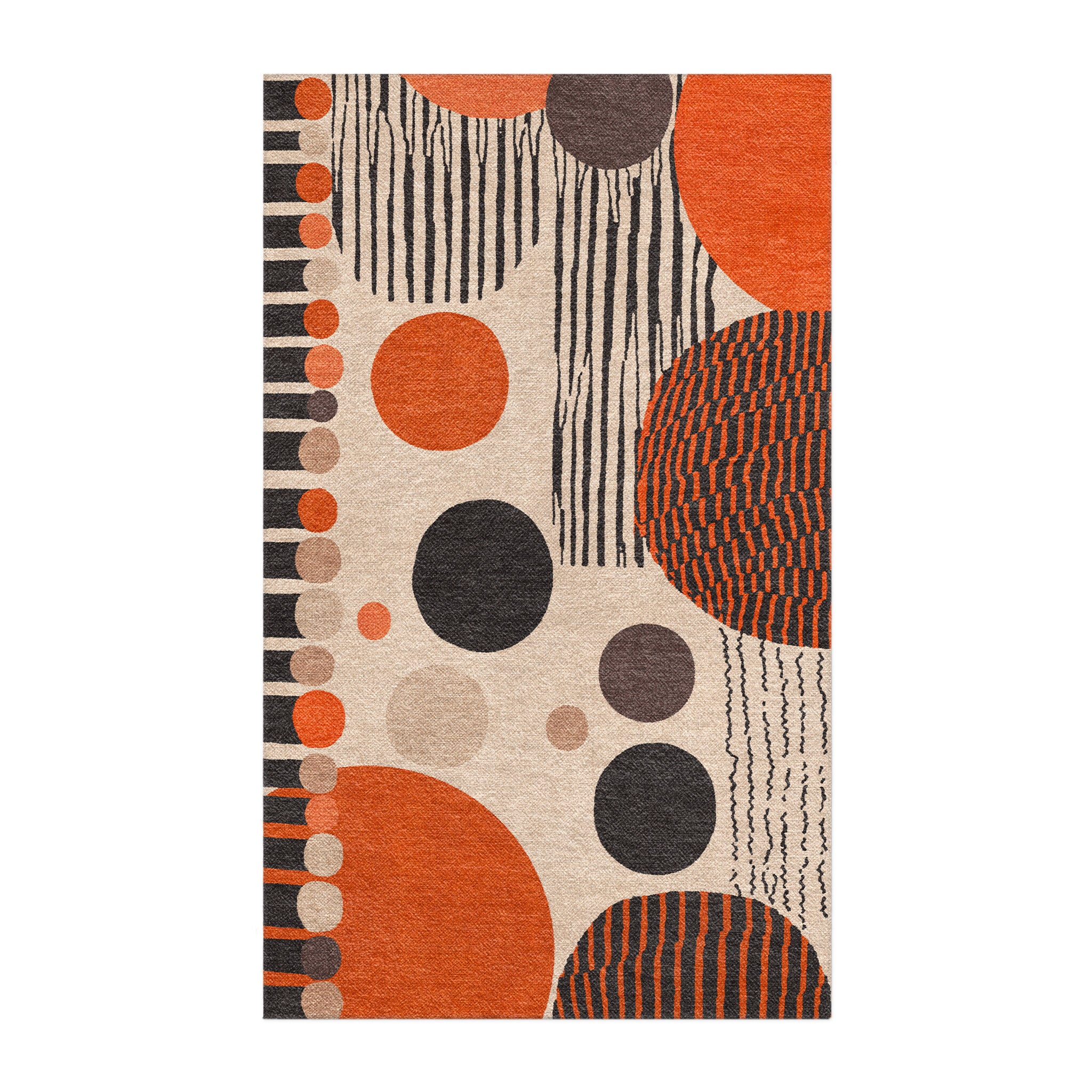 Charl Orange & Taupe in 3' x 5' Size