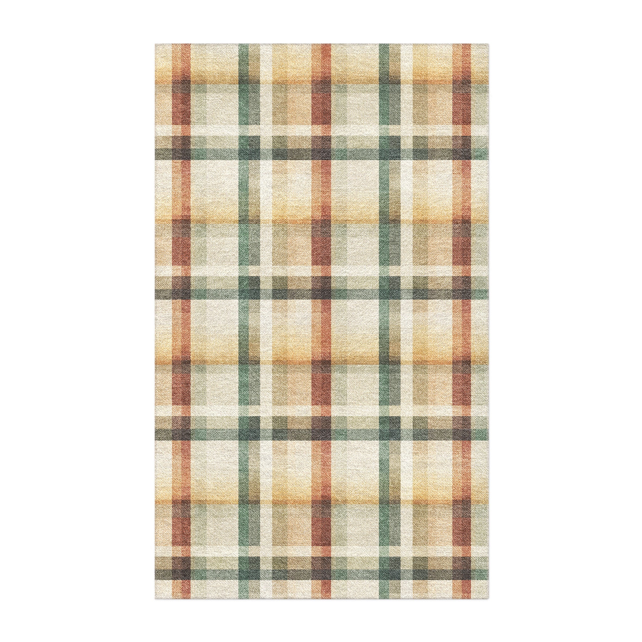 Madras Plaid Taupe & Green in 5x3ft Size