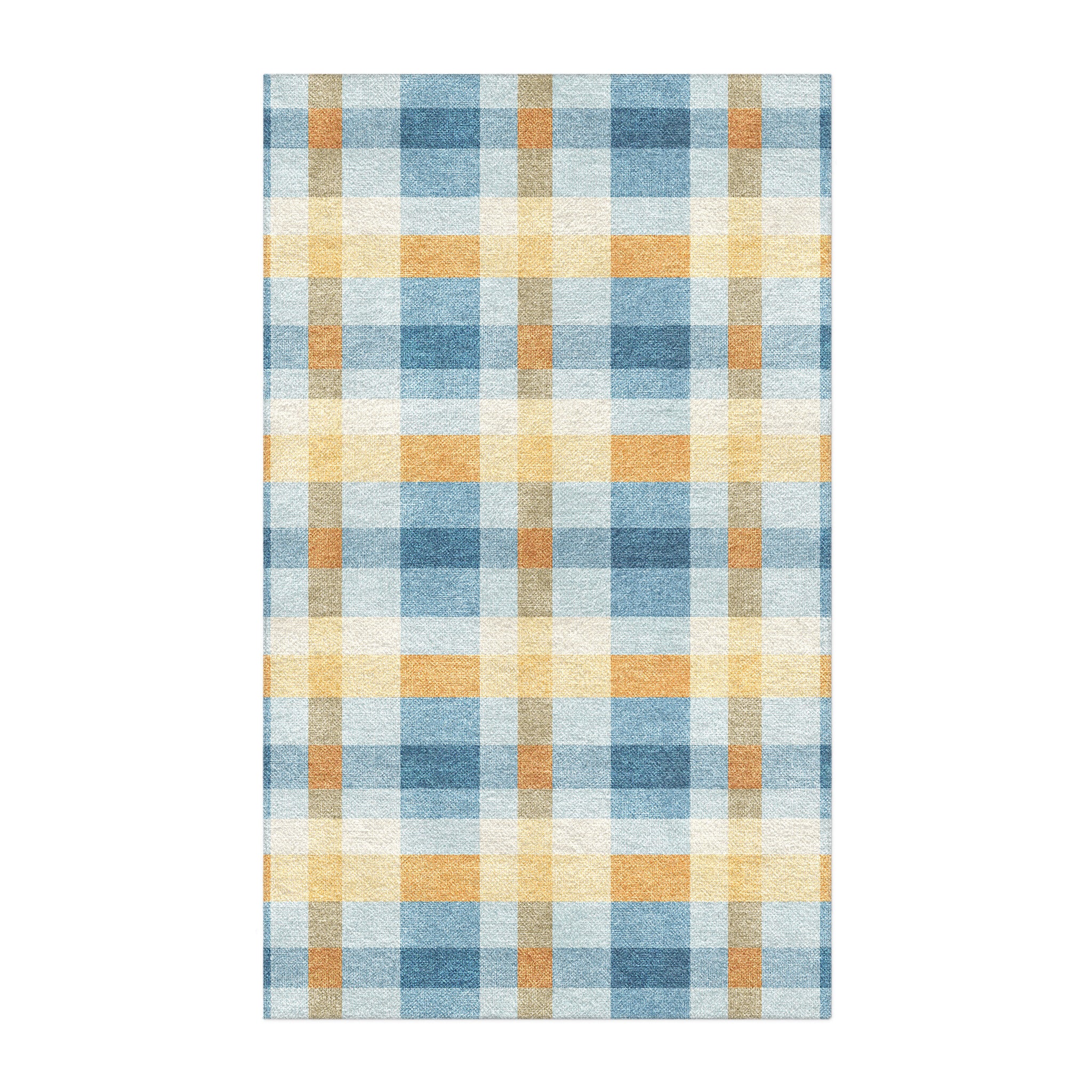 Monroe Plaid Blue & Yellow in 5x3ft Size