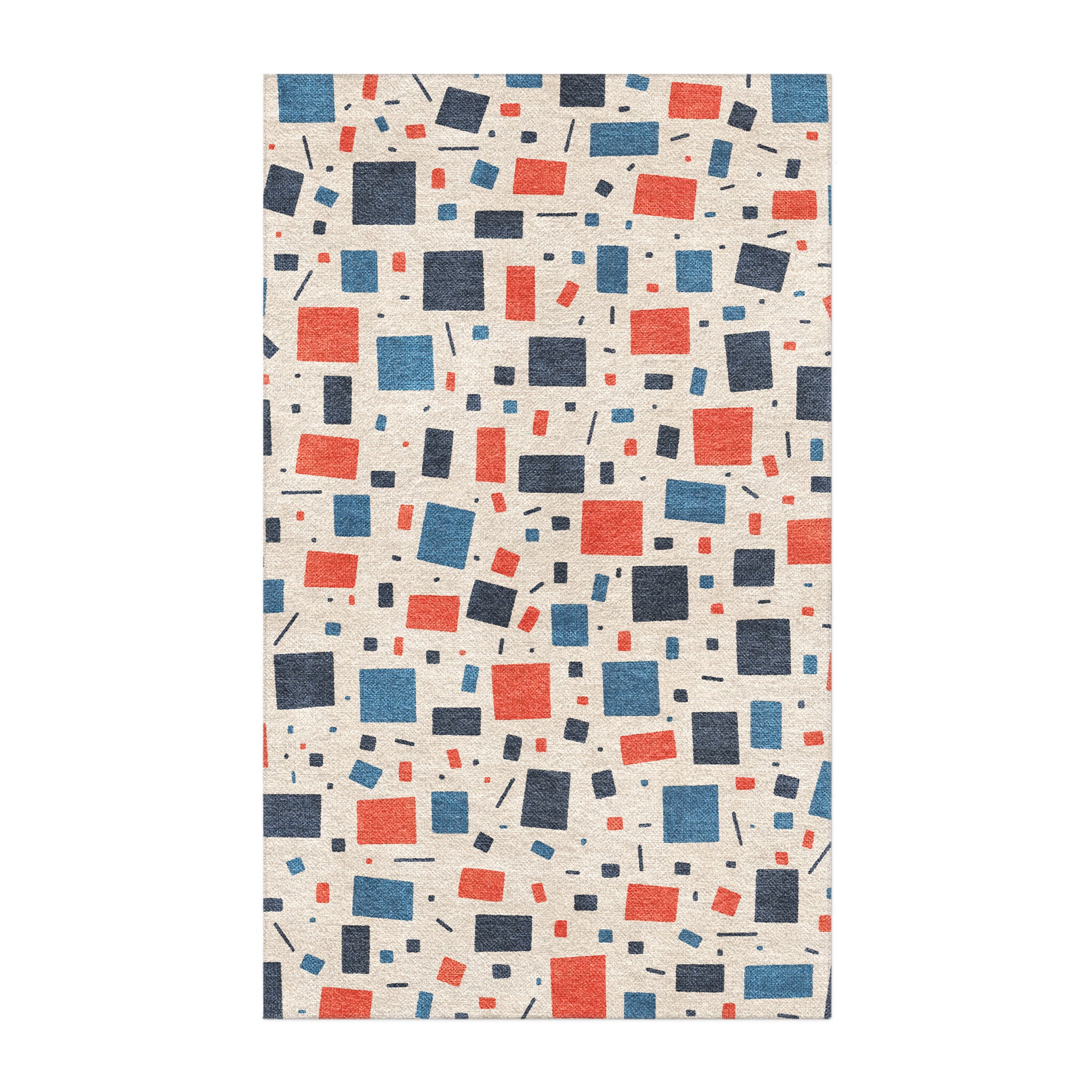 Geometric Confetti Blue & Red in 3' x 5' Size