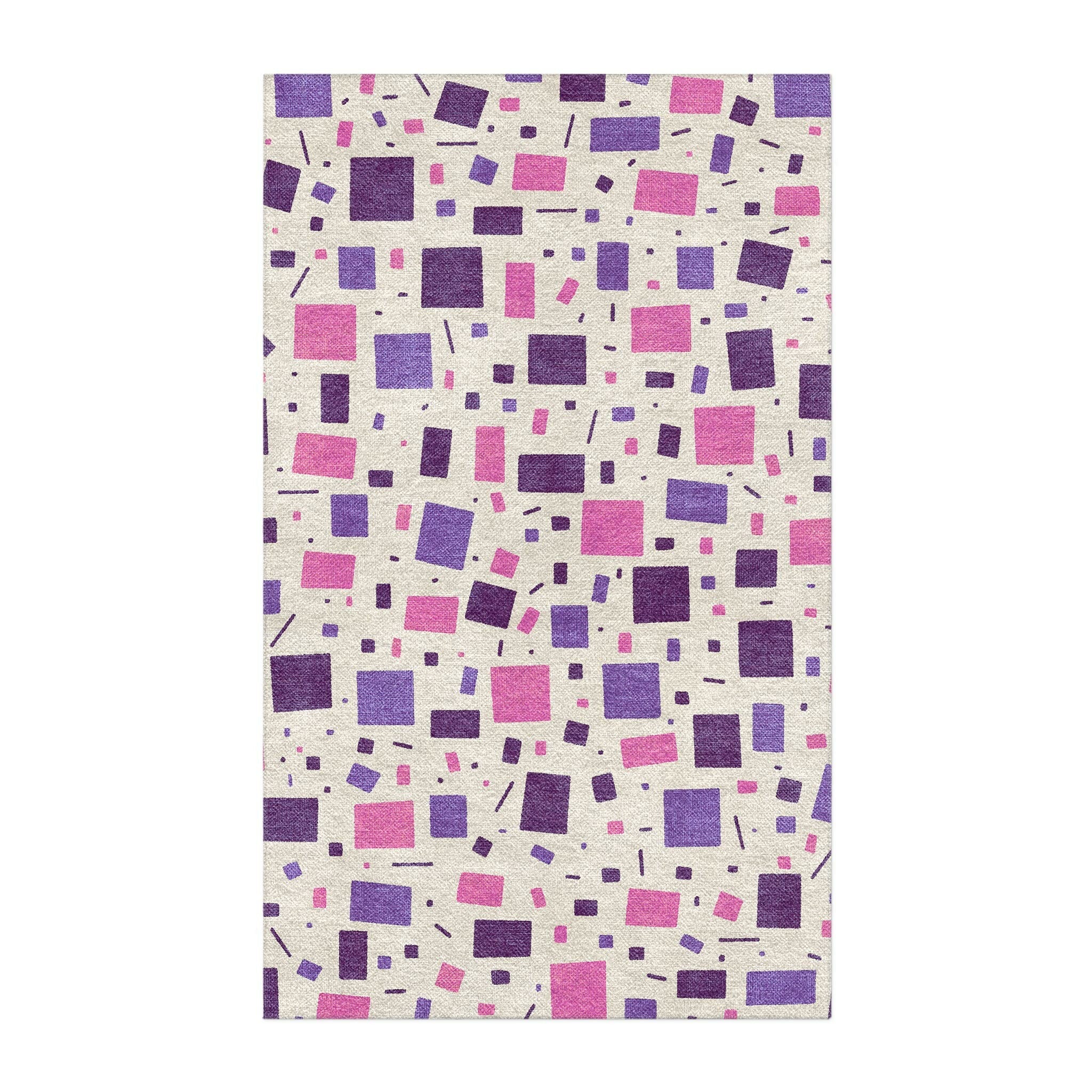 Geometric Confetti Purple in 3' x 5' Size