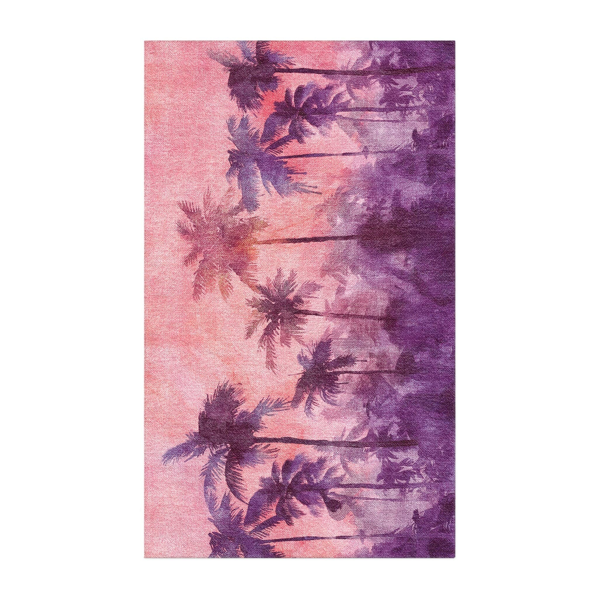 Sunset Palms Pink & Purple in 3' x 5' Size