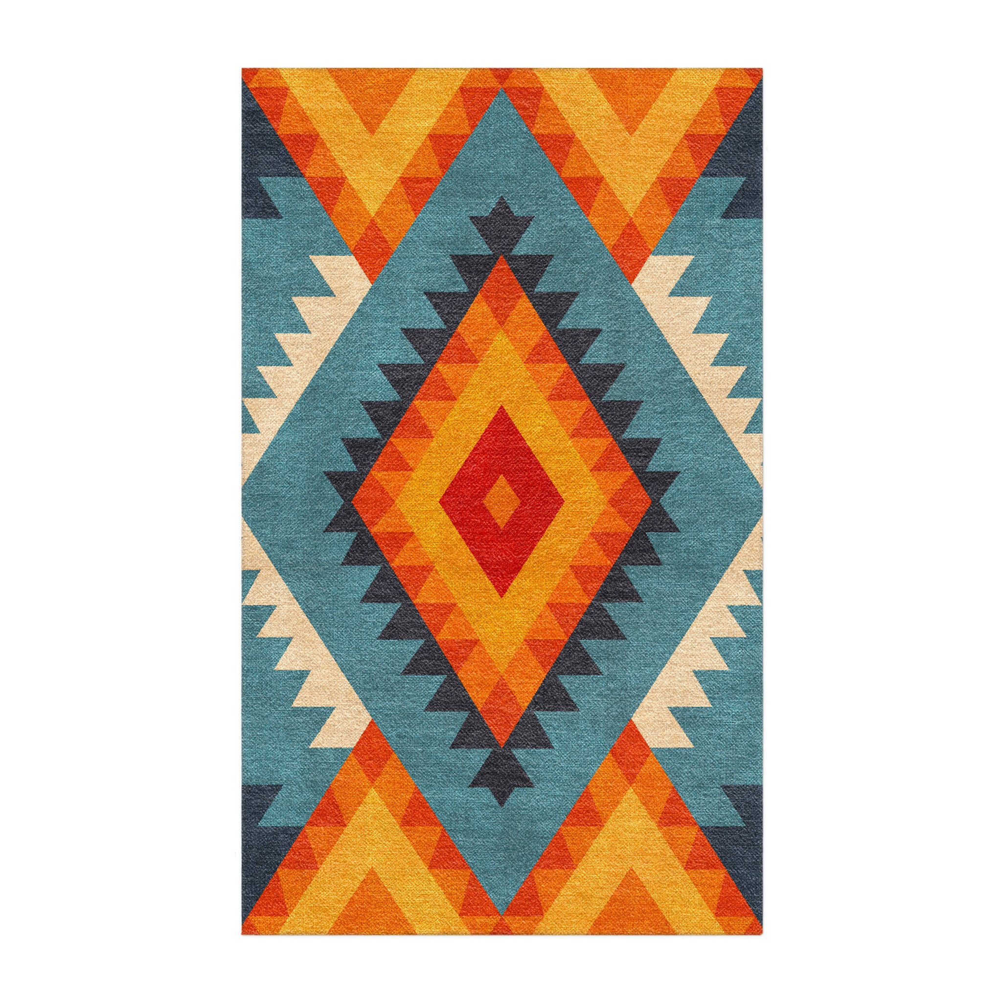 Zareen Blue & Orange in 5x3ft Size