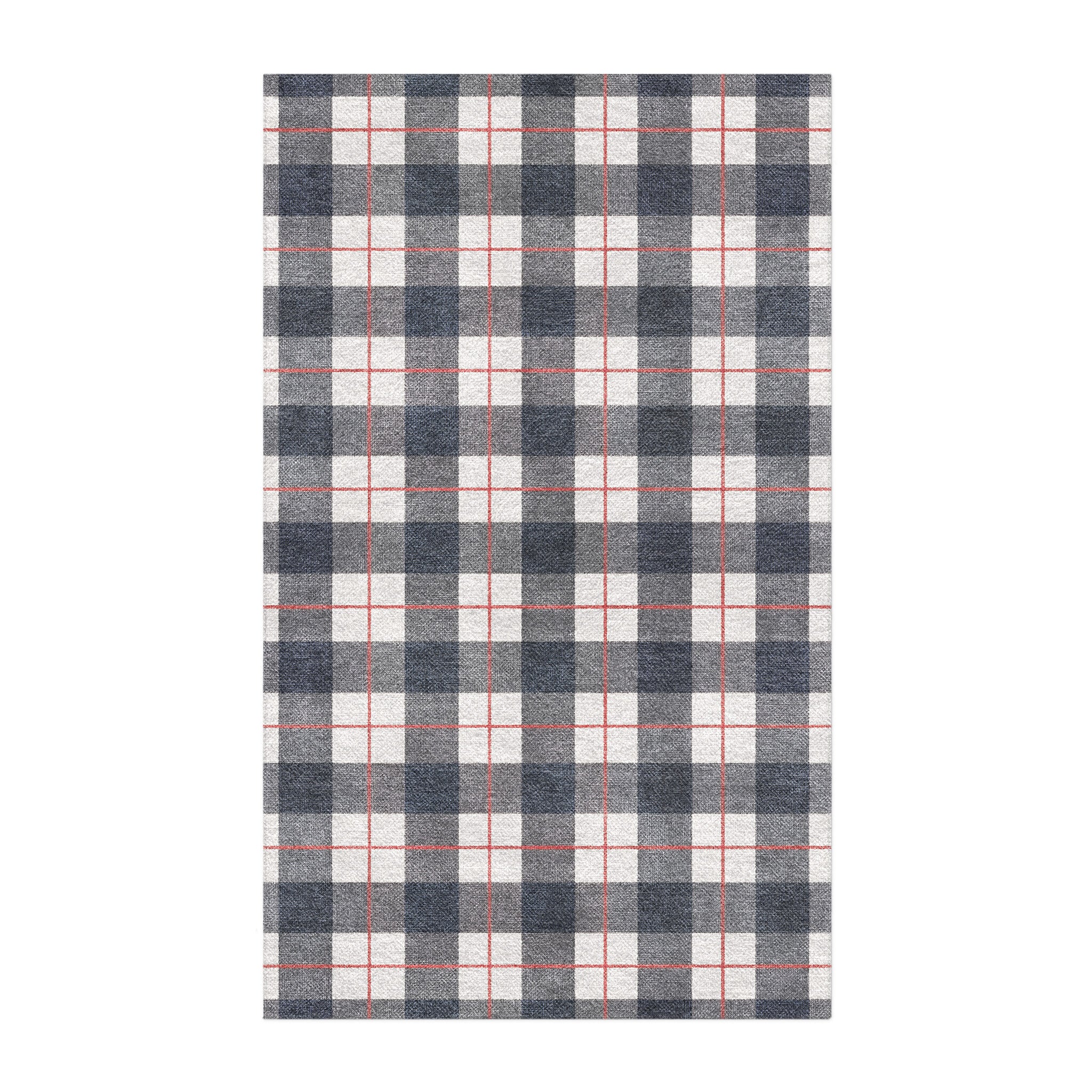 Wallace Plaid Navy & Red in 5x3ft Size