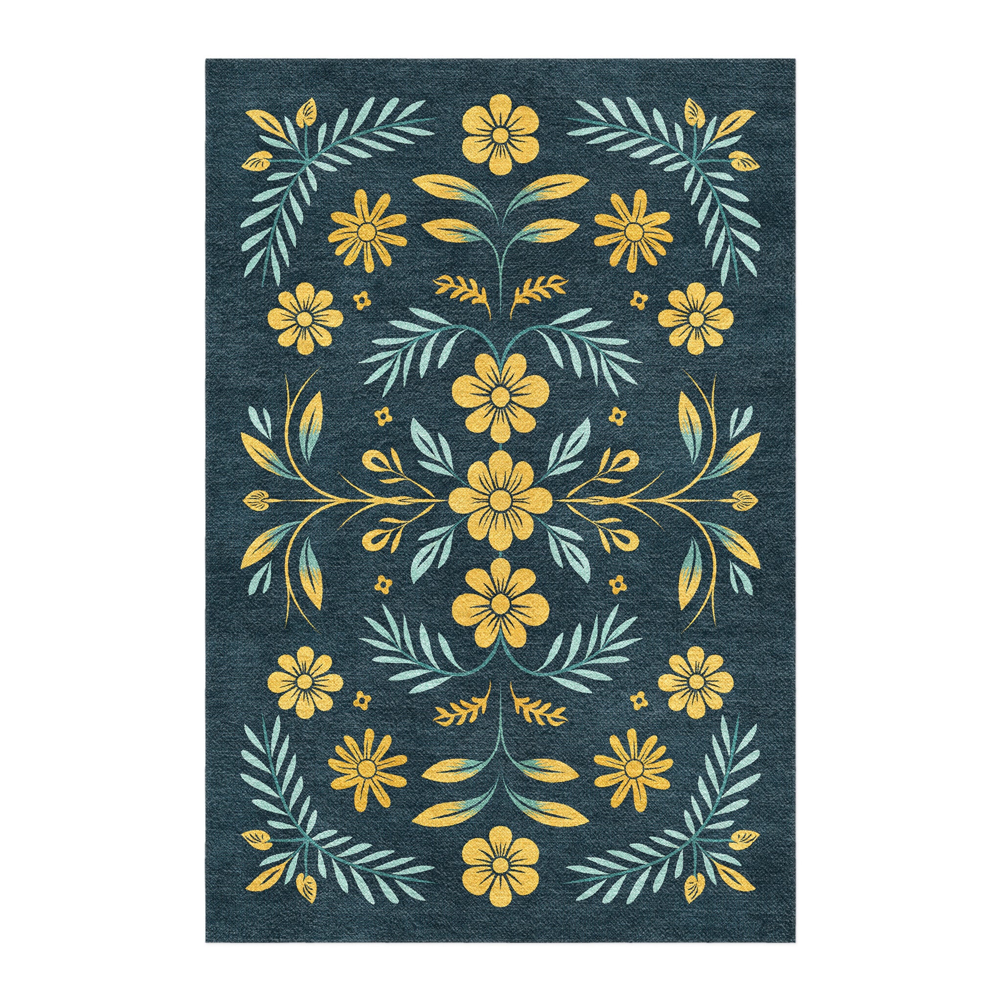 Isabella Navy & Gold in 6x4ft Size