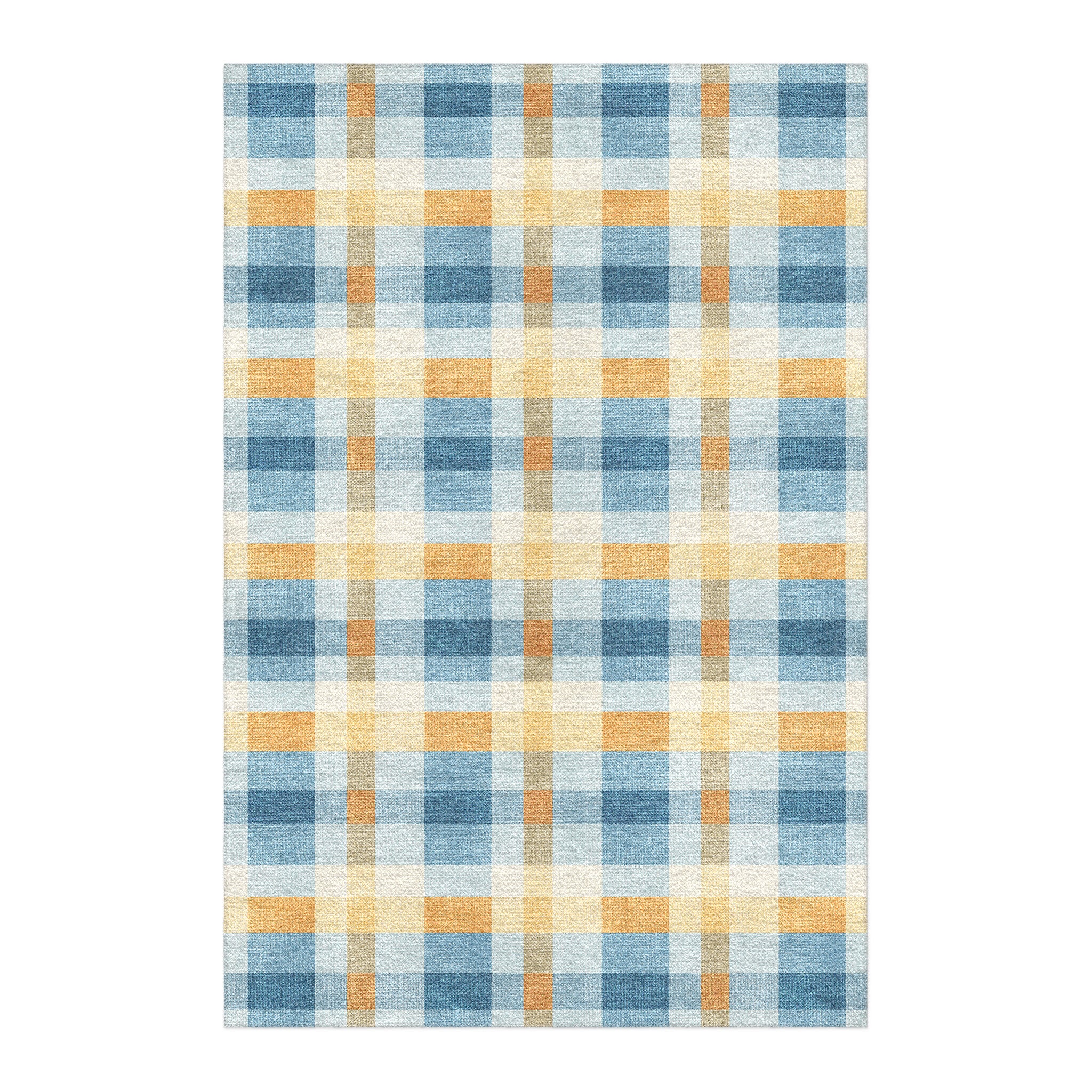 Monroe Plaid Blue & Yellow in 6x4ft Size