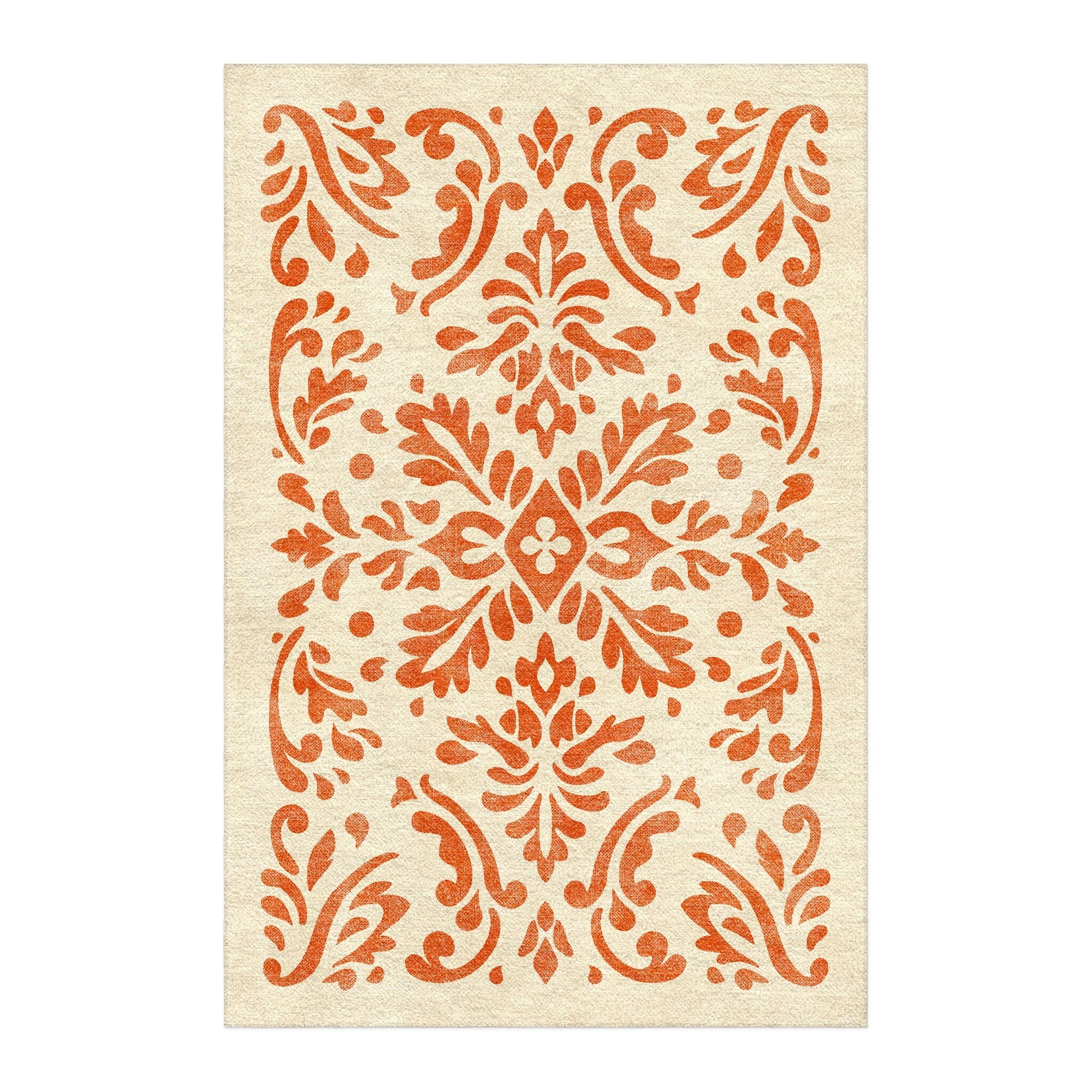 Floranna Ivory & Orange in 4' x 6' Size