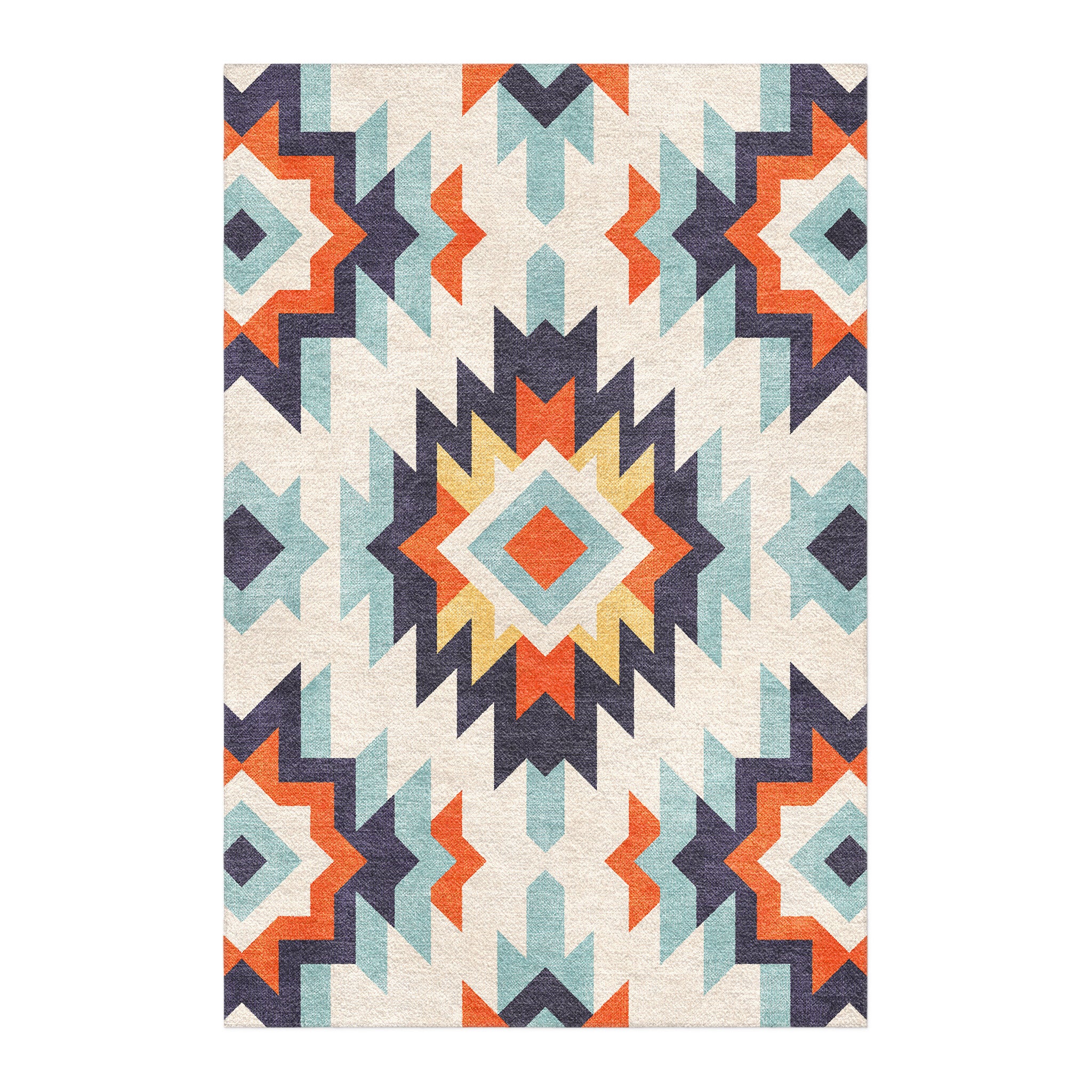 Dakota Blue & Orange in 4' x 6' Size