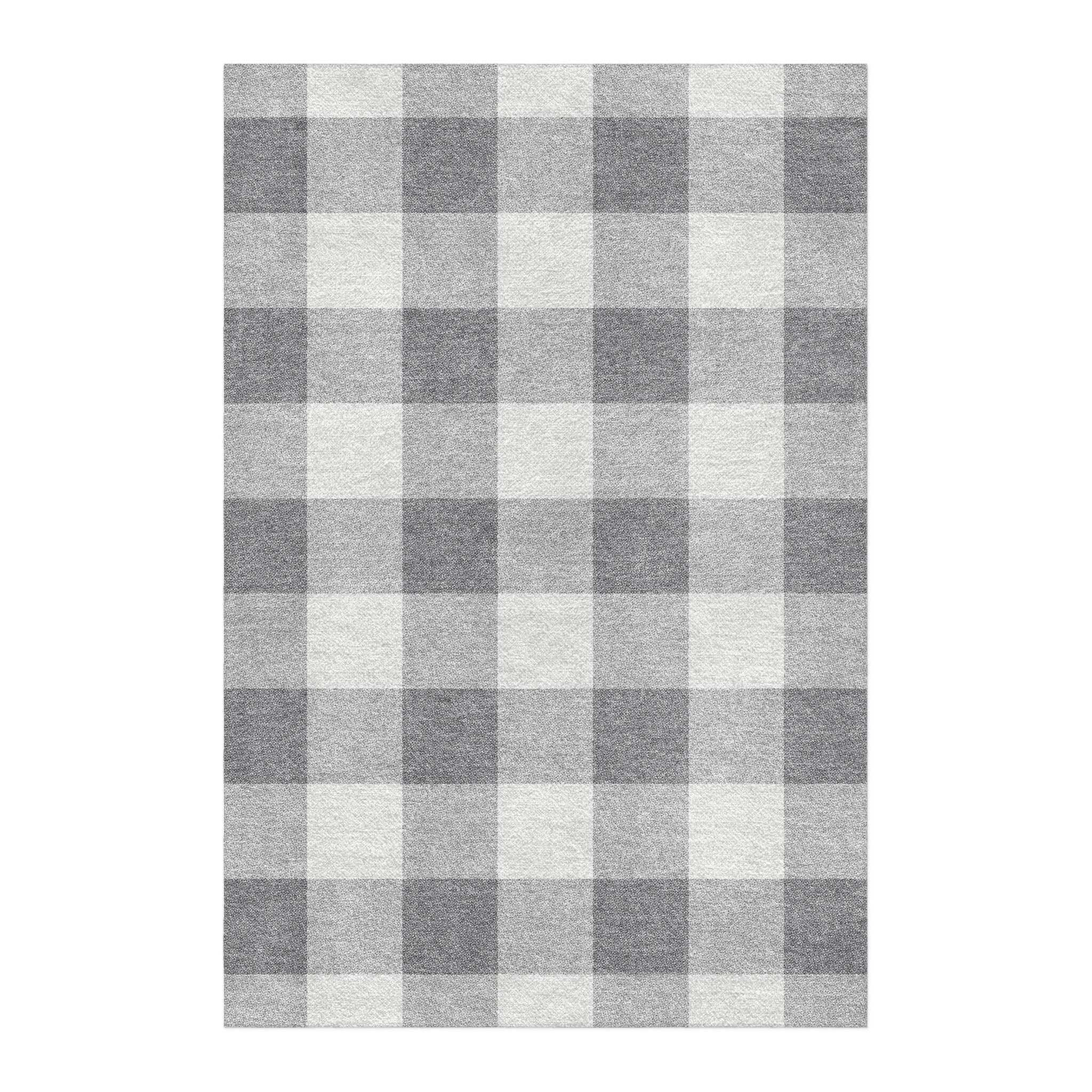 Buffalo Plaid Light Grey in 4' x 6' Size