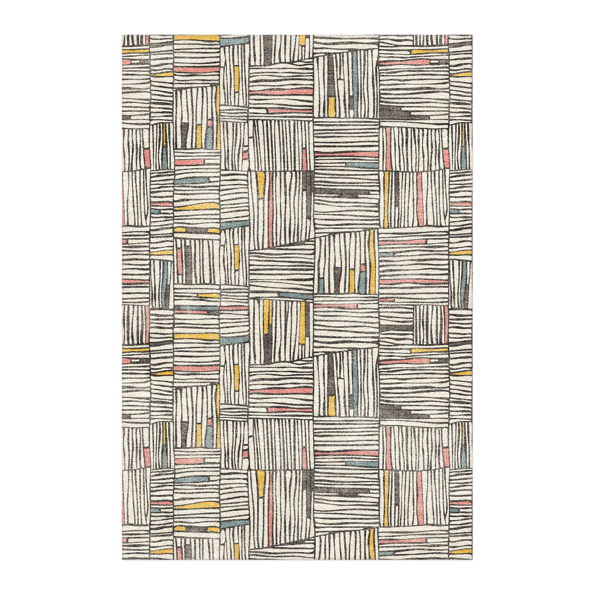 Atticus Multicolor Crosshatch in 4' x 6' Size