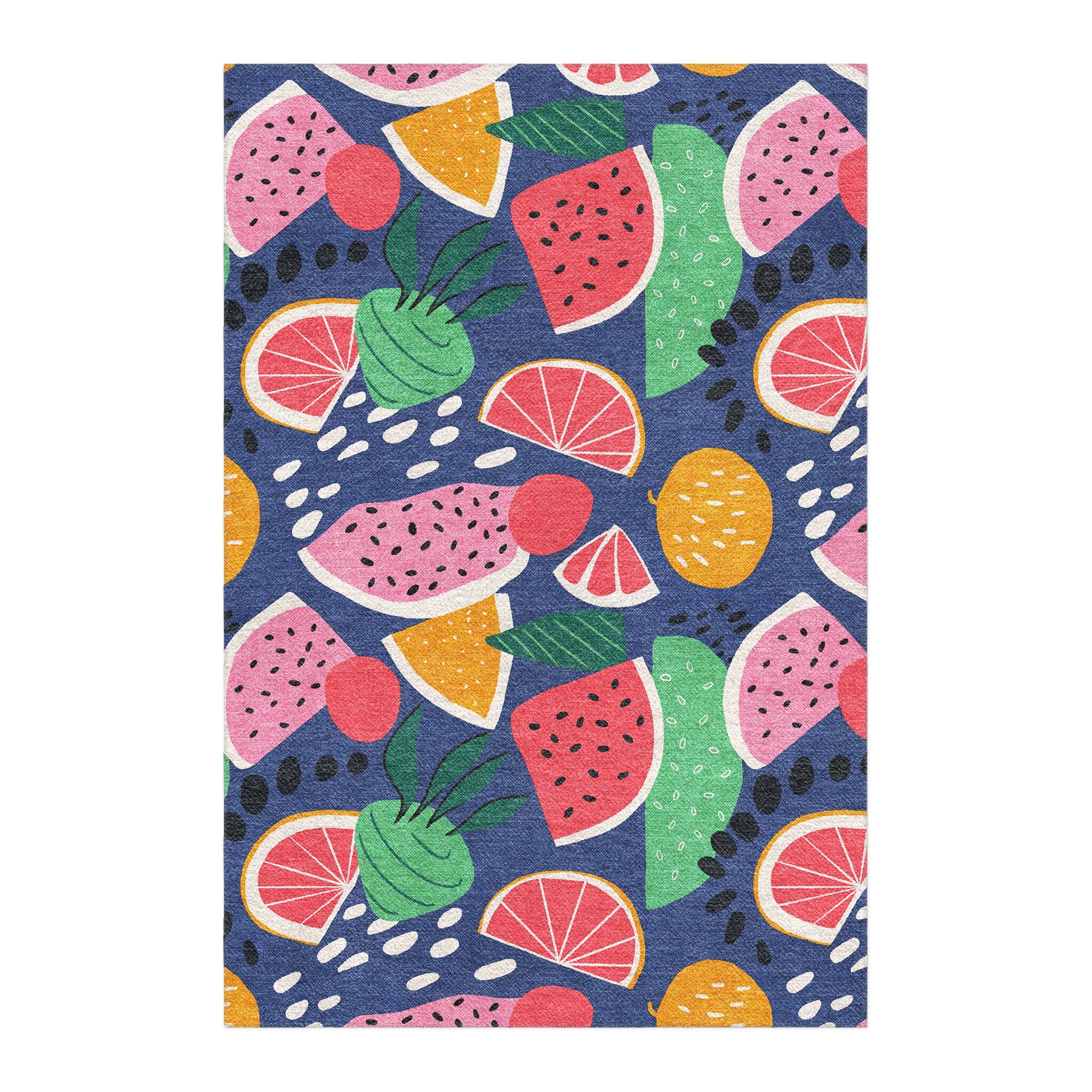 Summer Melon Navy Multicolor in 6x4ft Size