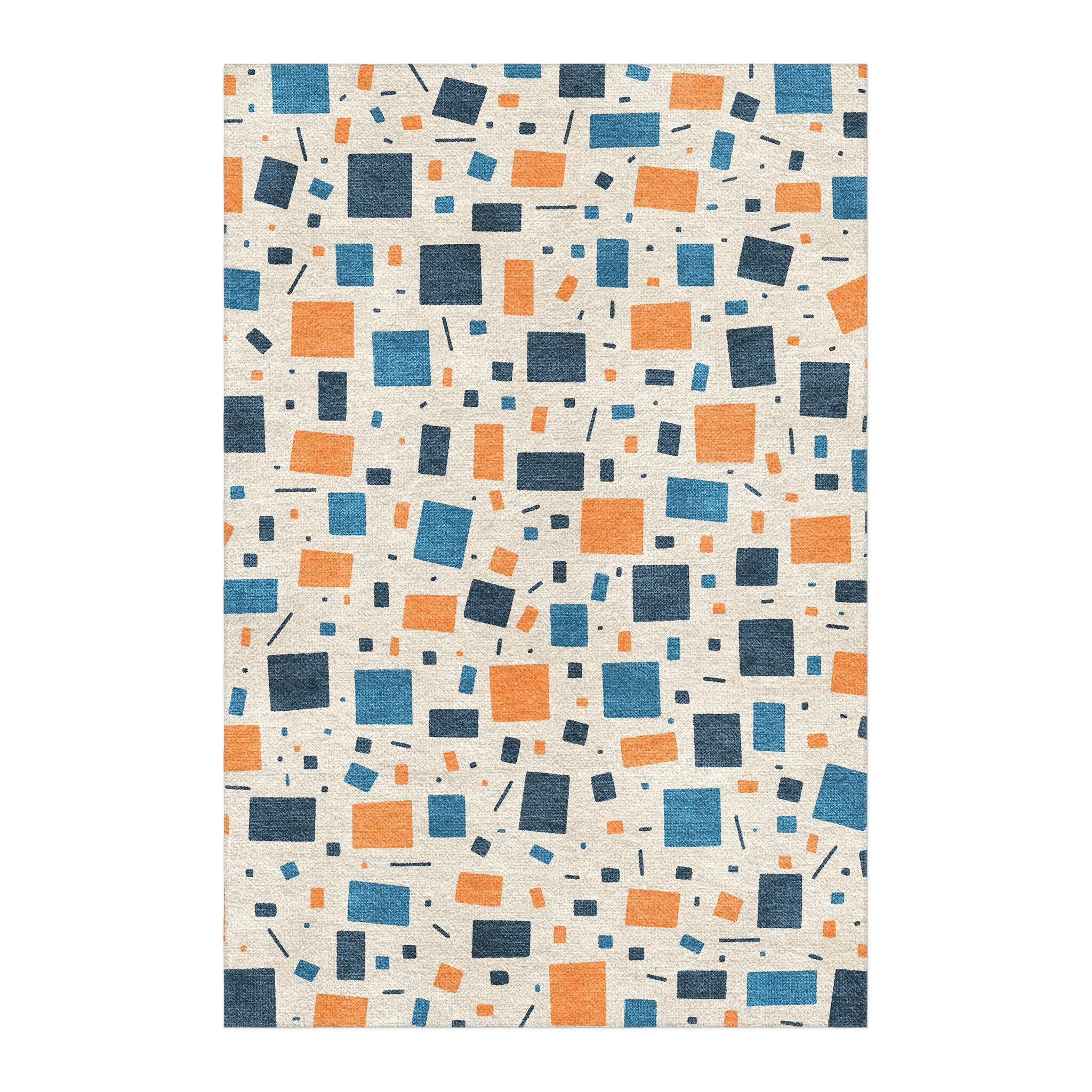 Geometric Confetti Orange in 4' x 6' Size