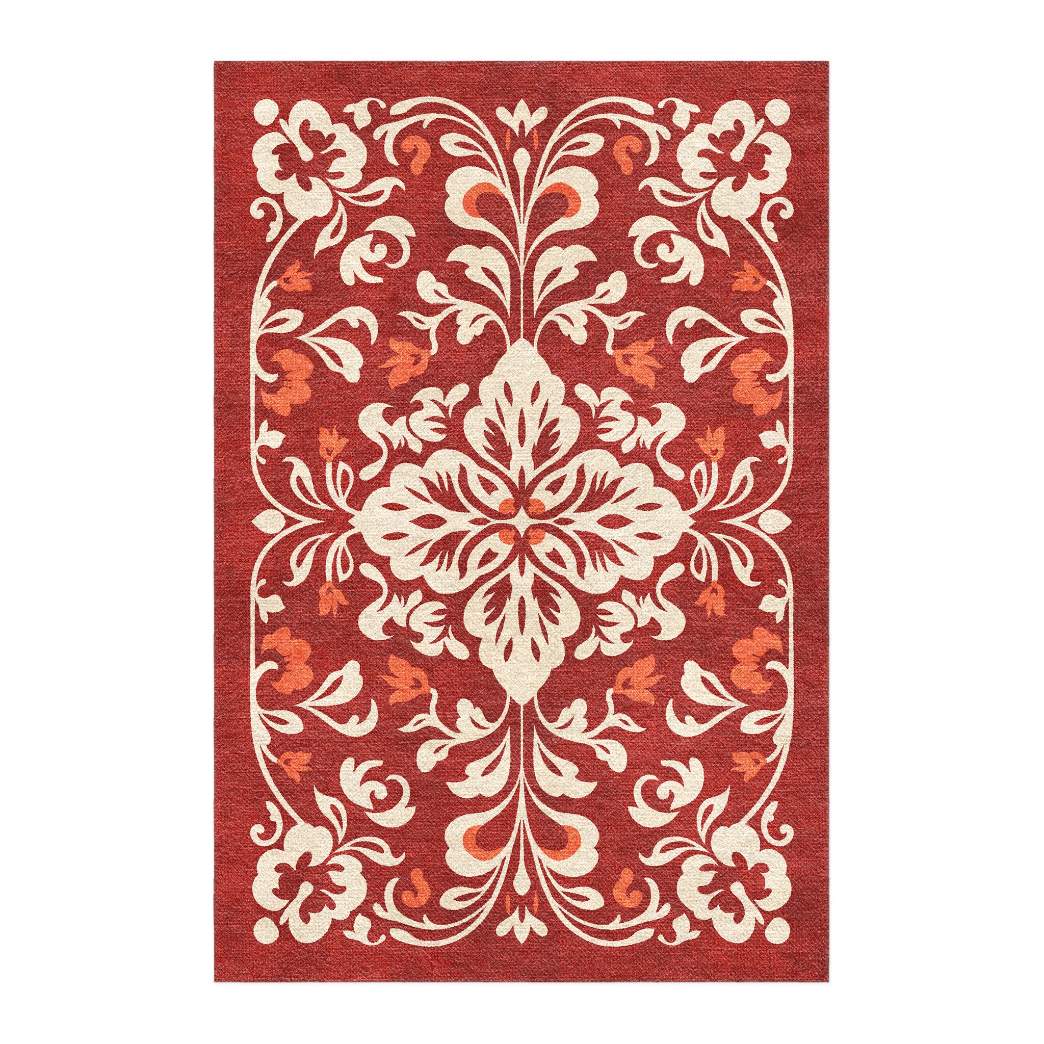 Annette Red & Ivory in 4' x 6' Size