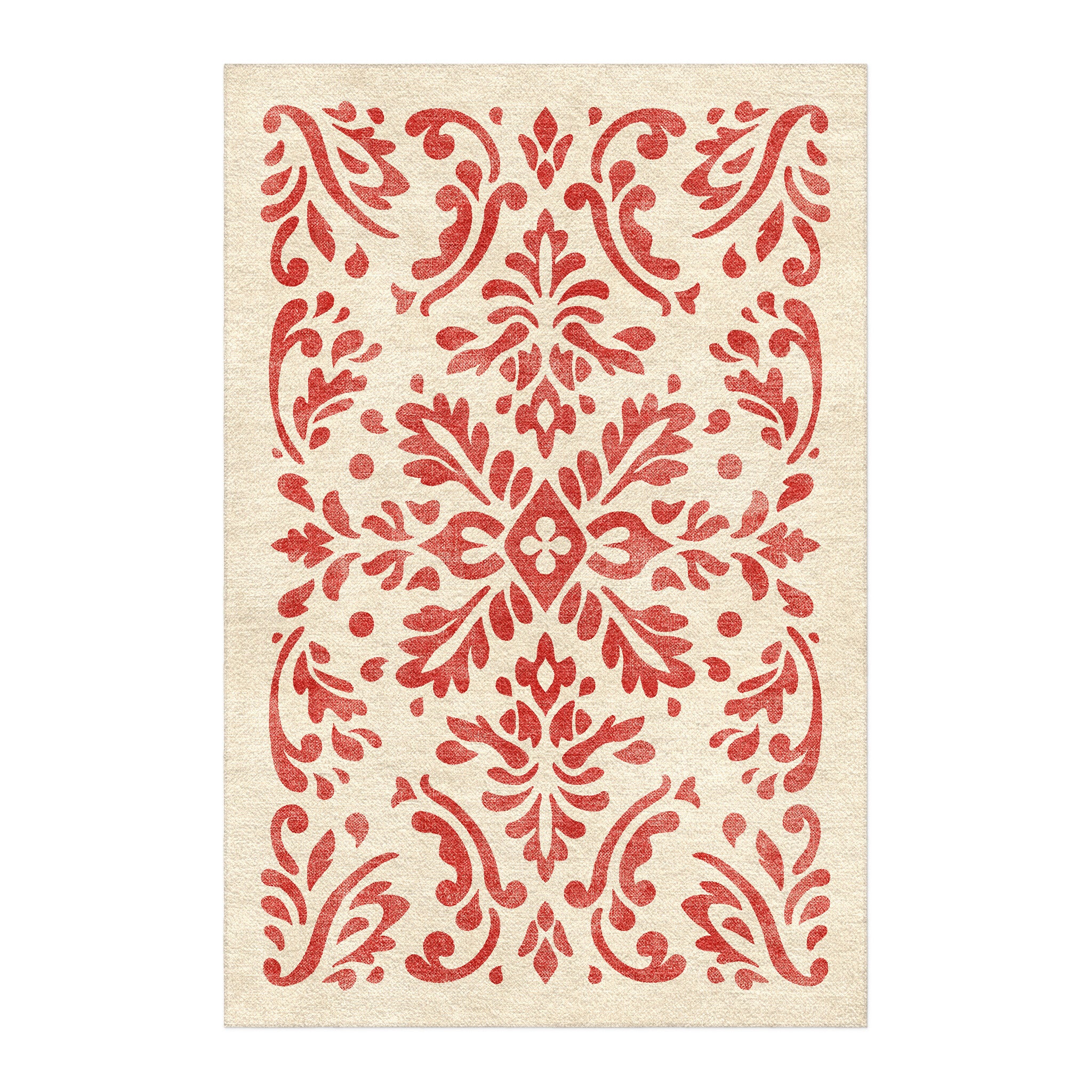 Floranna Ivory & Red in 4' x 6' Size