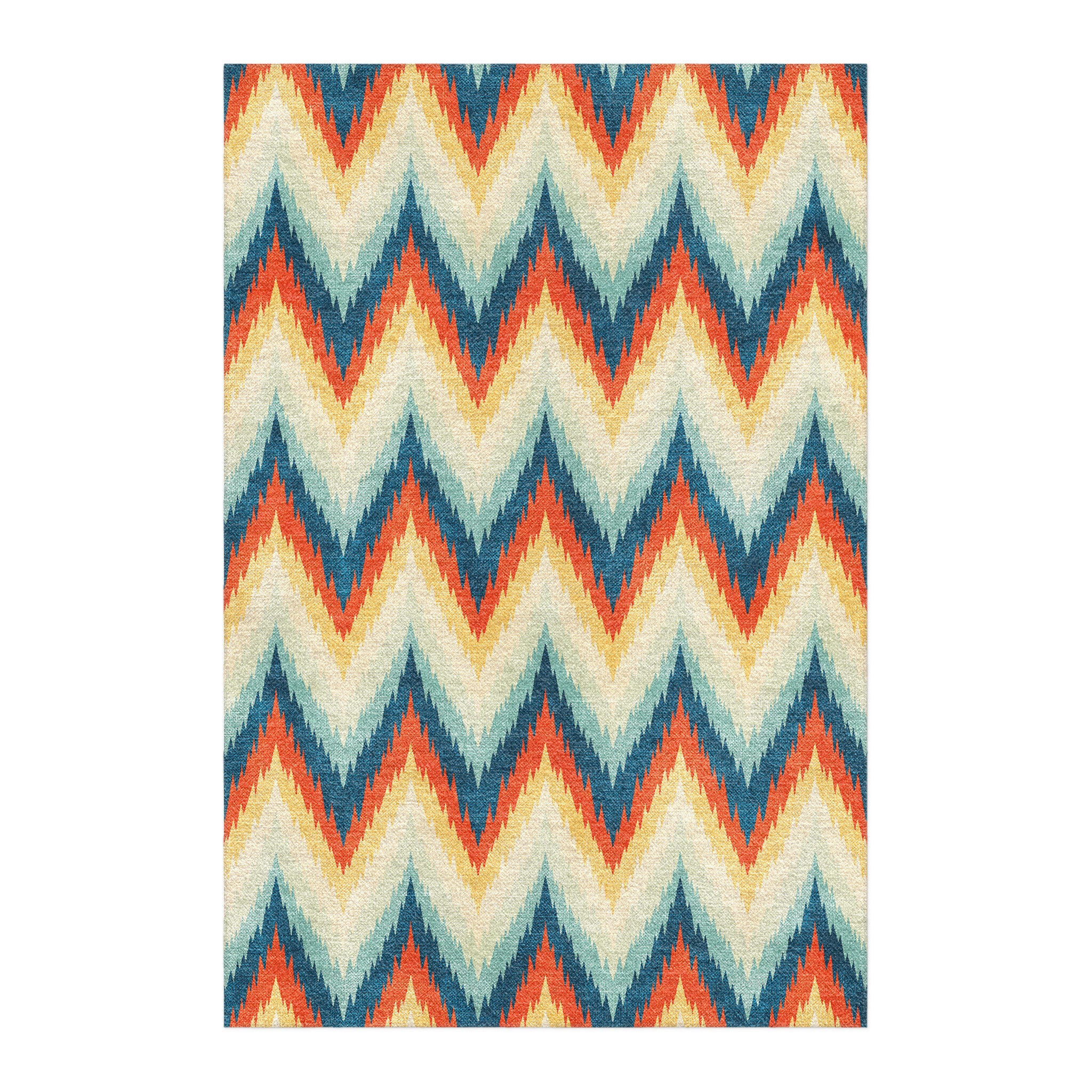 Firekat Blue & Orange in 4' x 6' Size