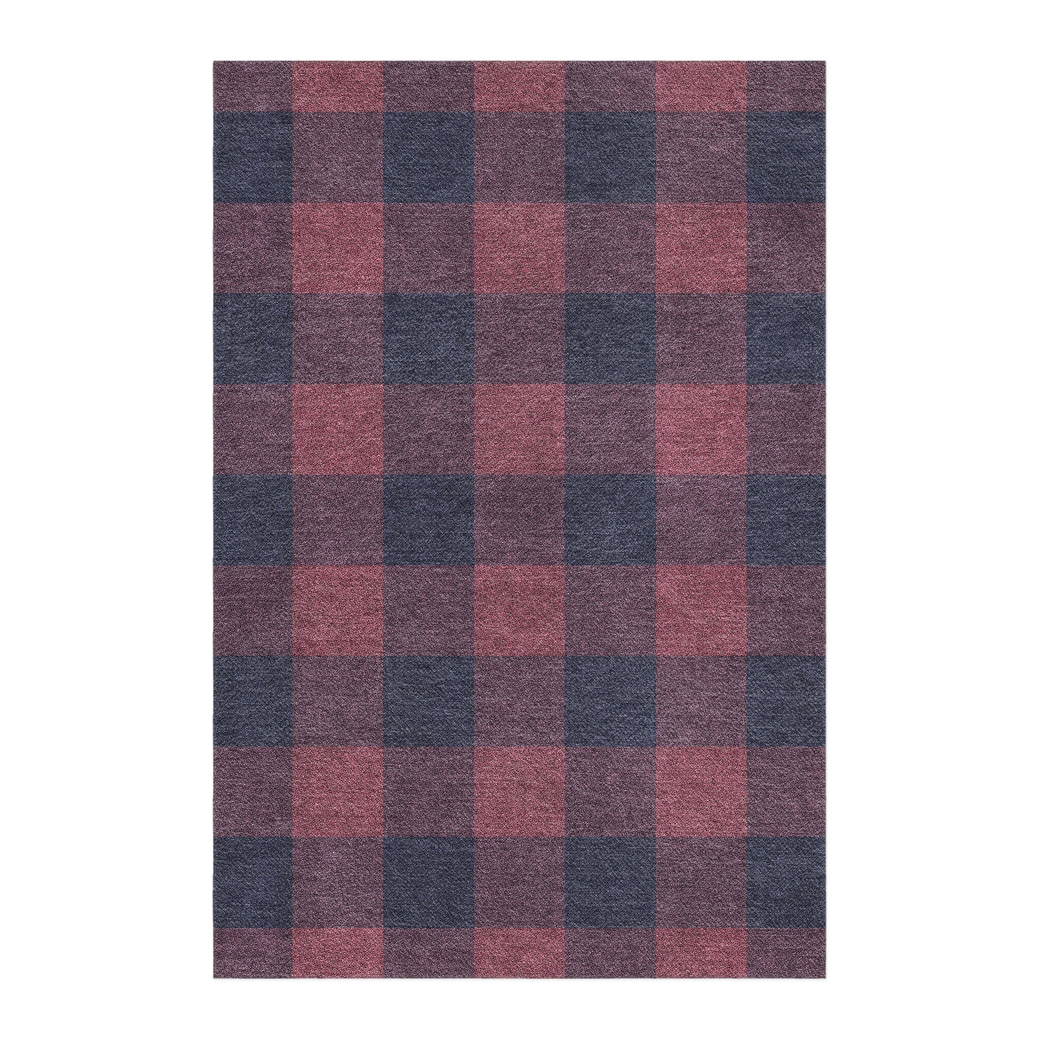 Buffalo Plaid Maroon & Navy in 4' x 6' Size