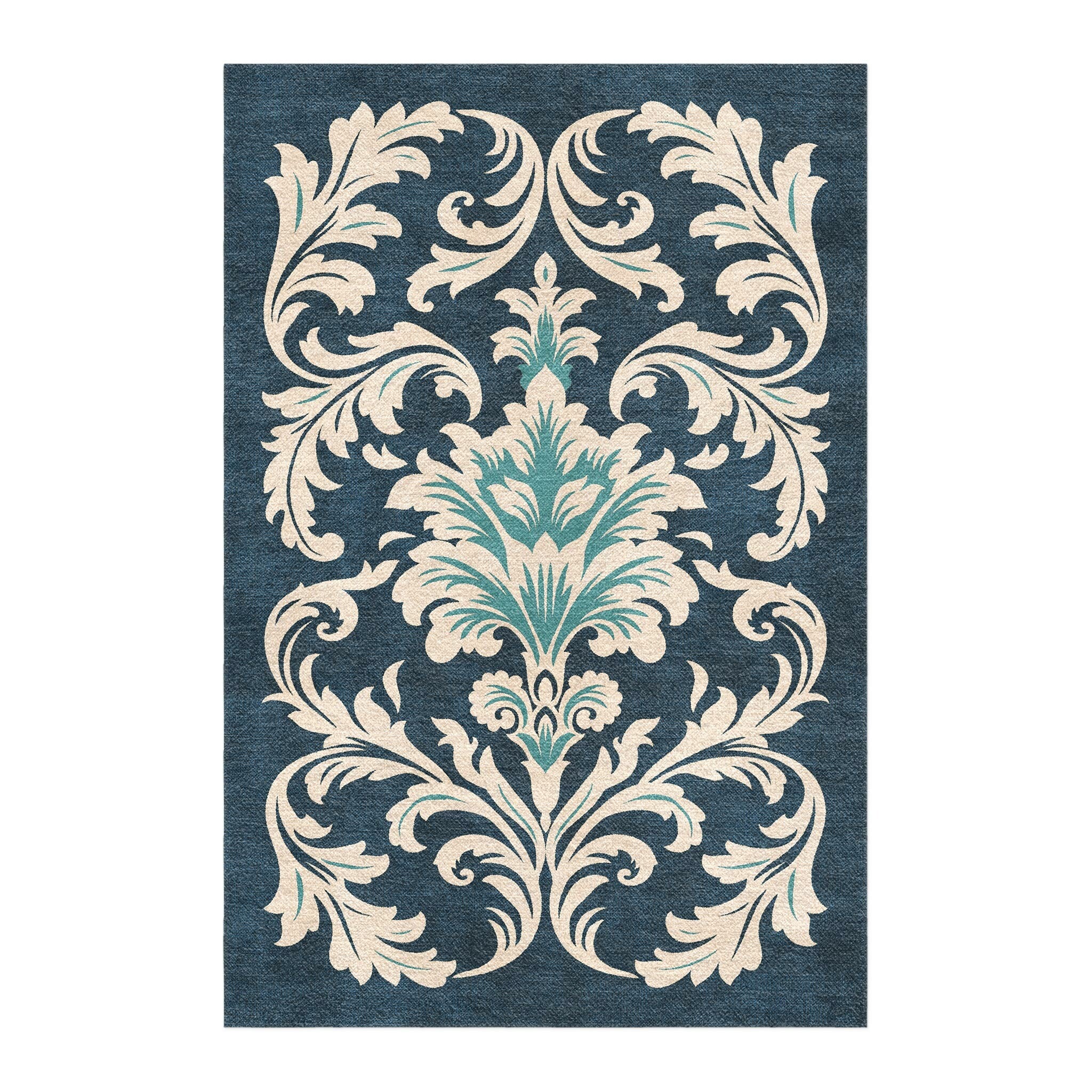 Aubrey Navy & Teal in 4' x 6' Size