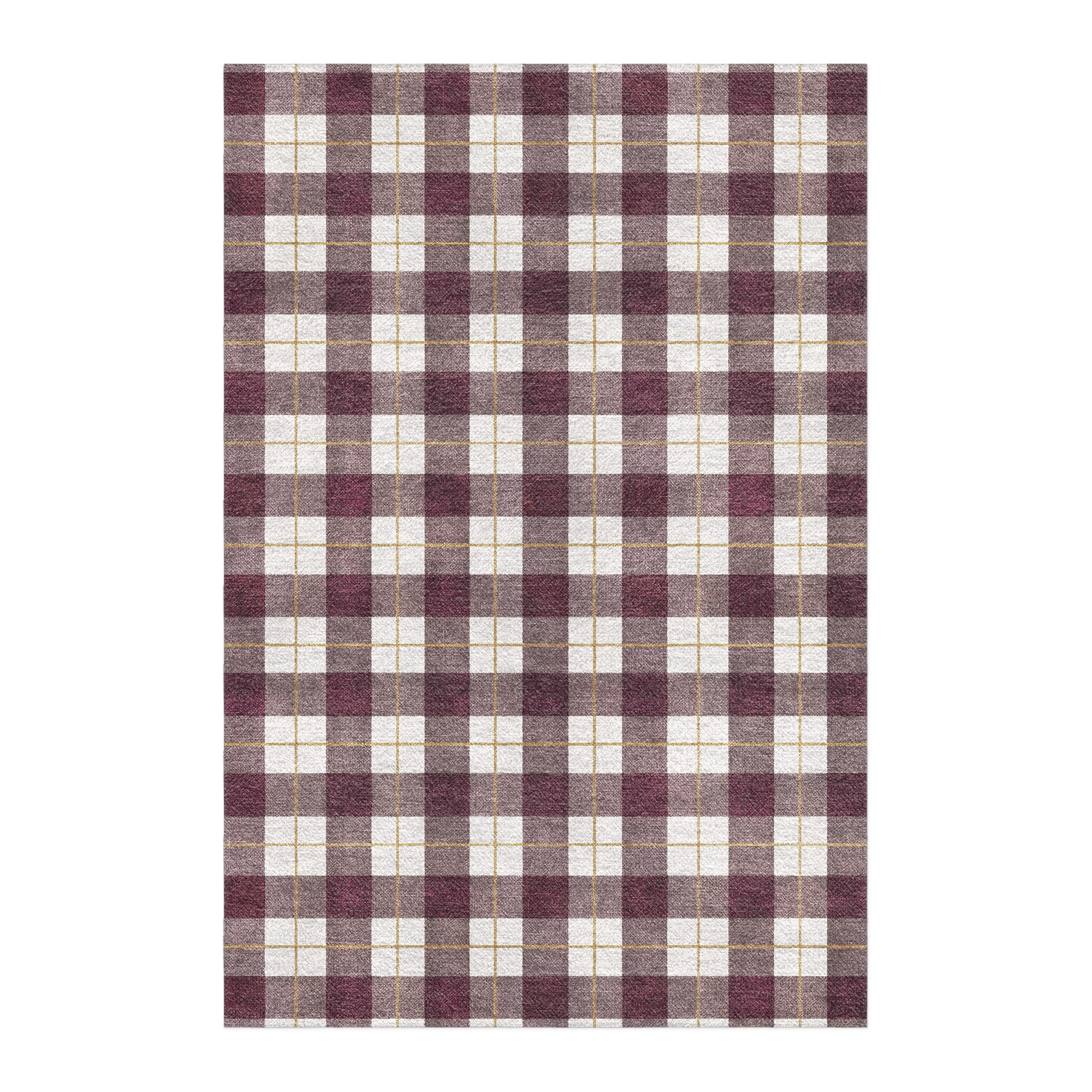 Wallace Plaid Maroon & Gold in 6x4ft Size