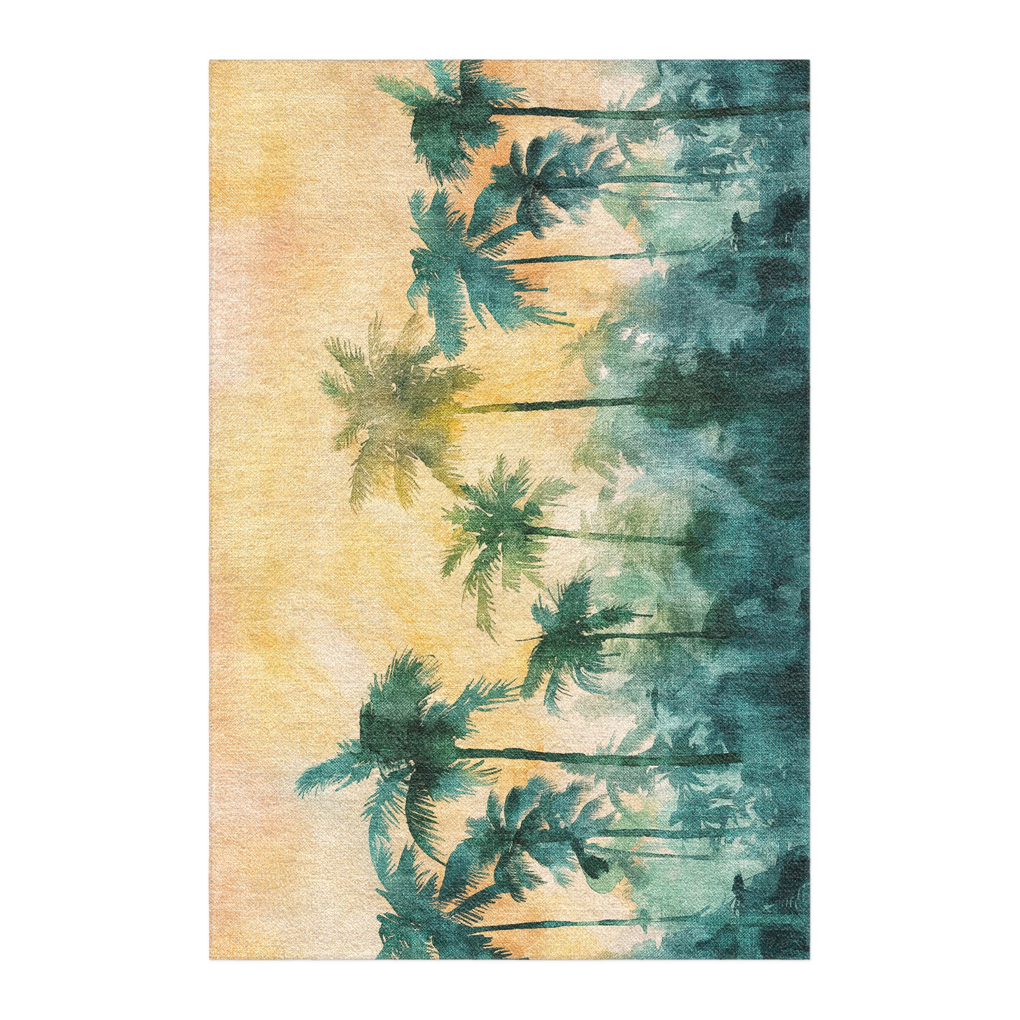 Sunset Palms Green & Orange in 6x4ft Size