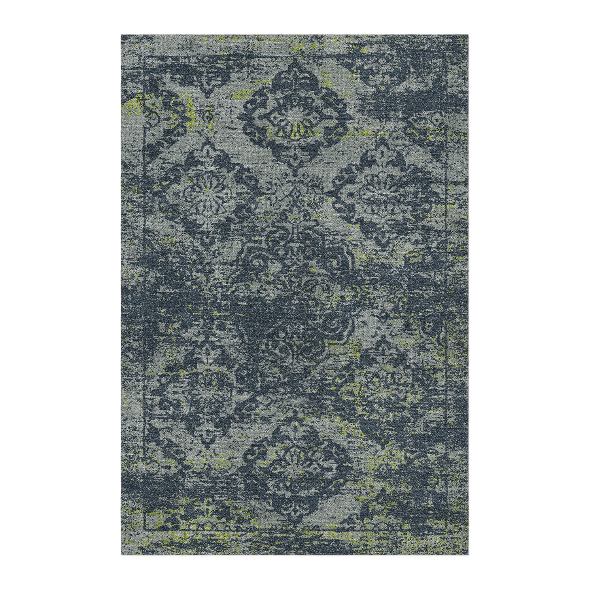 Jonah Navy & Chartreuse in 6x4ft Size