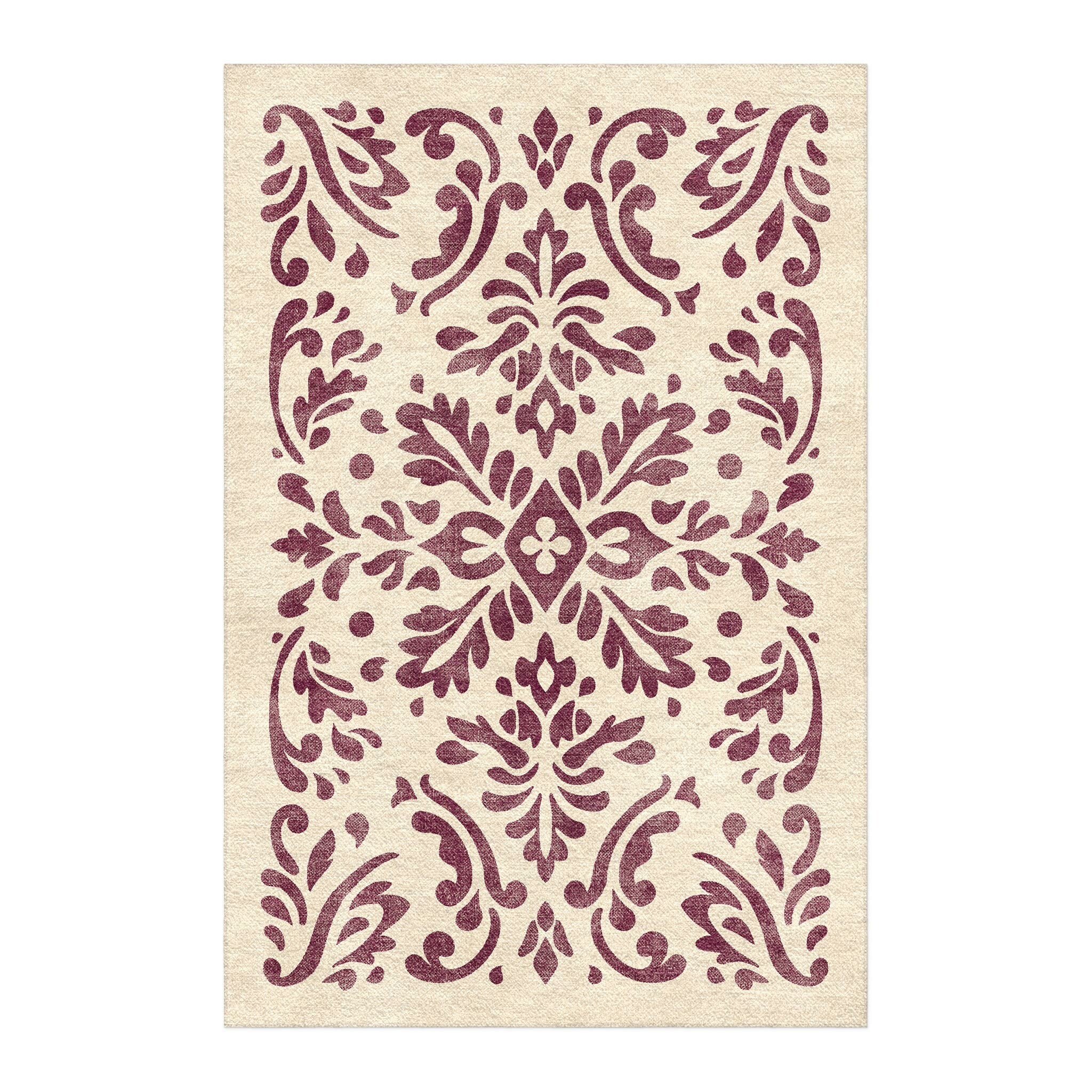 Floranna Ivory & Wine in 4' x 6' Size