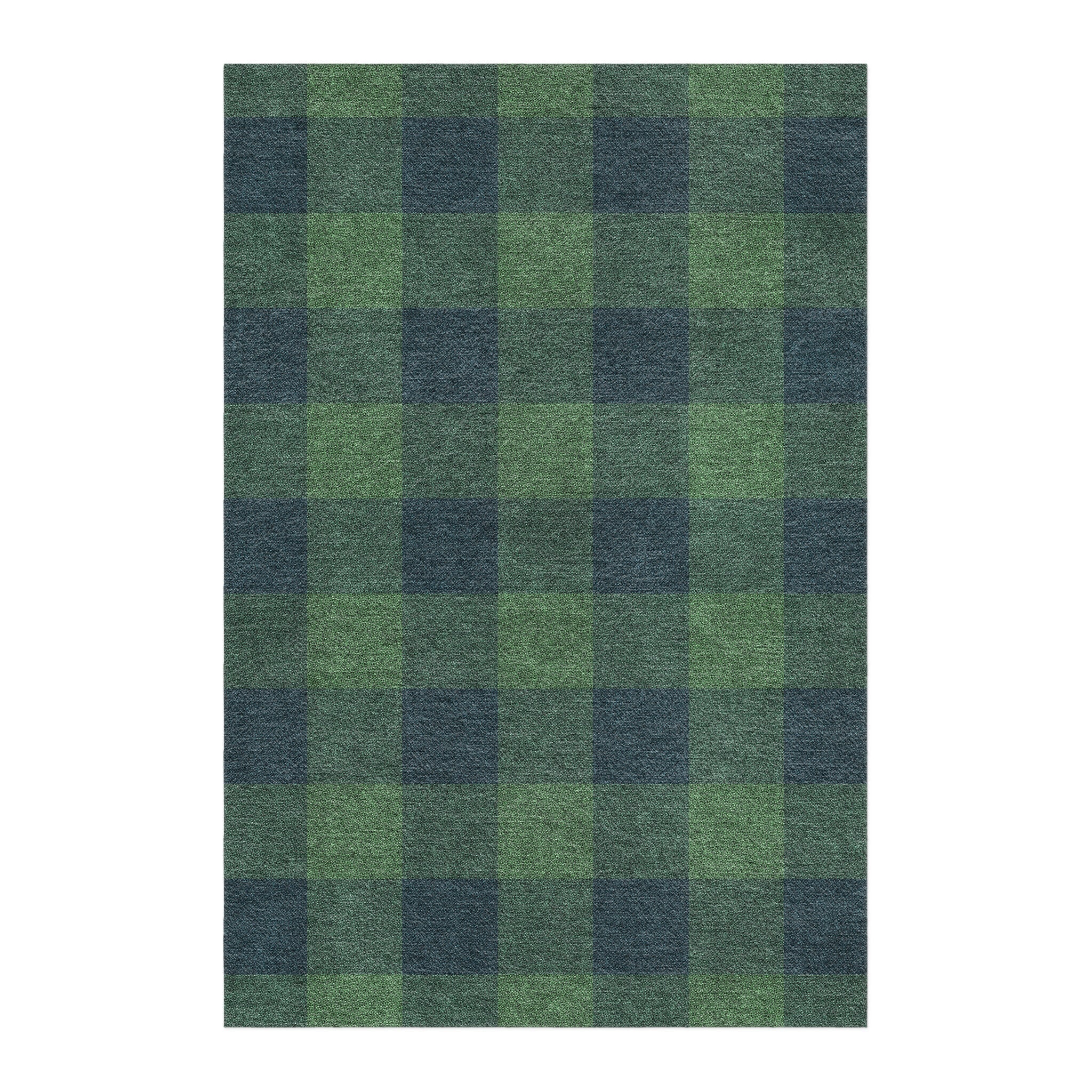 Buffalo Plaid Green & Navy in 4' x 6' Size