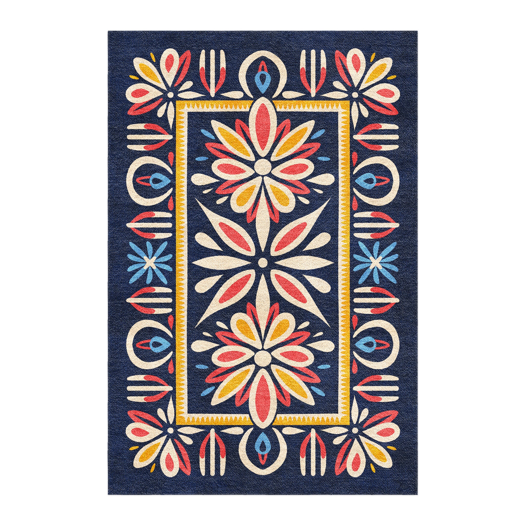 Jasmina Navy Multicolor in 6x4ft Size