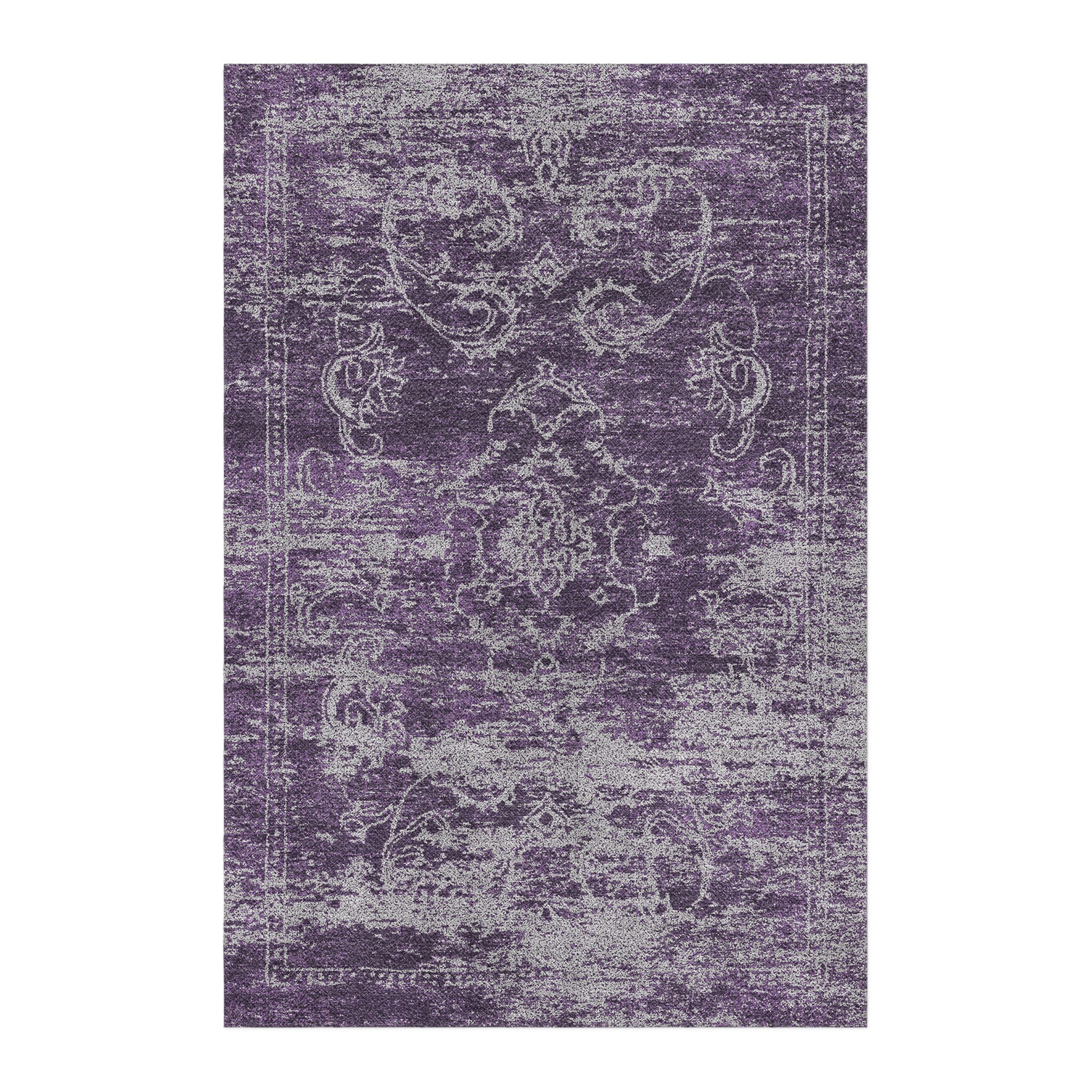 Bennett Purple & Grey in 4' x 6' Size