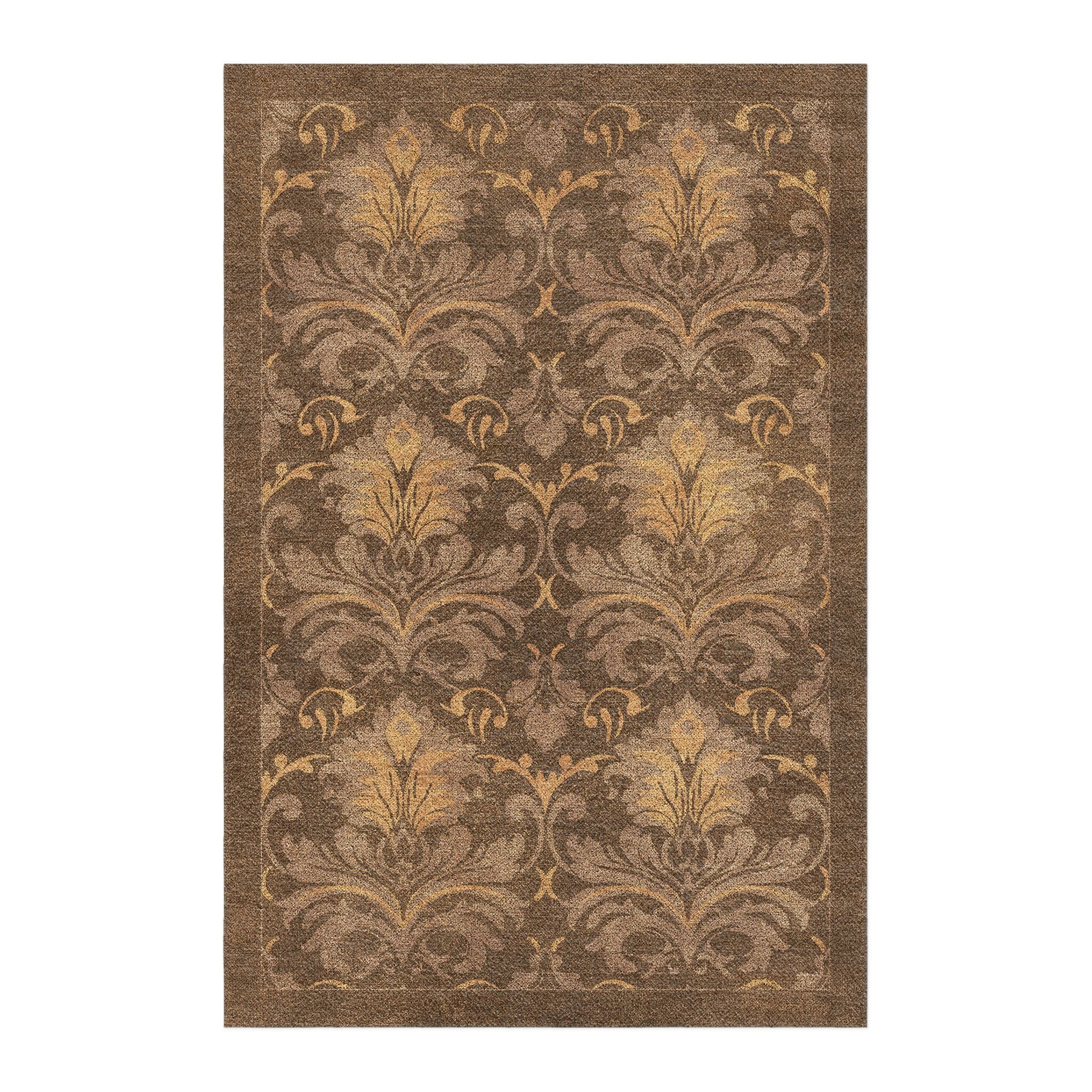 Agnes Damask Umber Brown in 4' x 6' Size