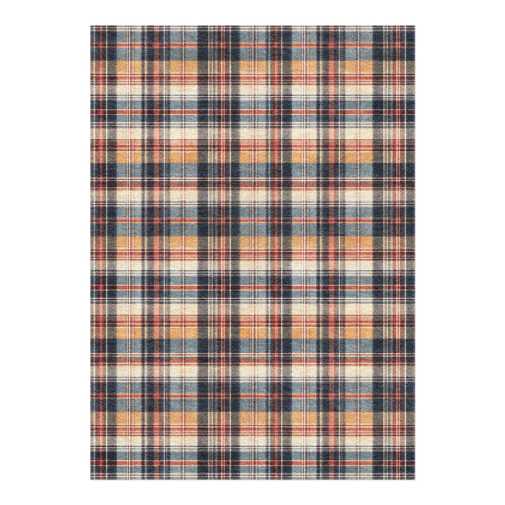 MacPherson Plaid Navy & Gold in 7x5ft Size