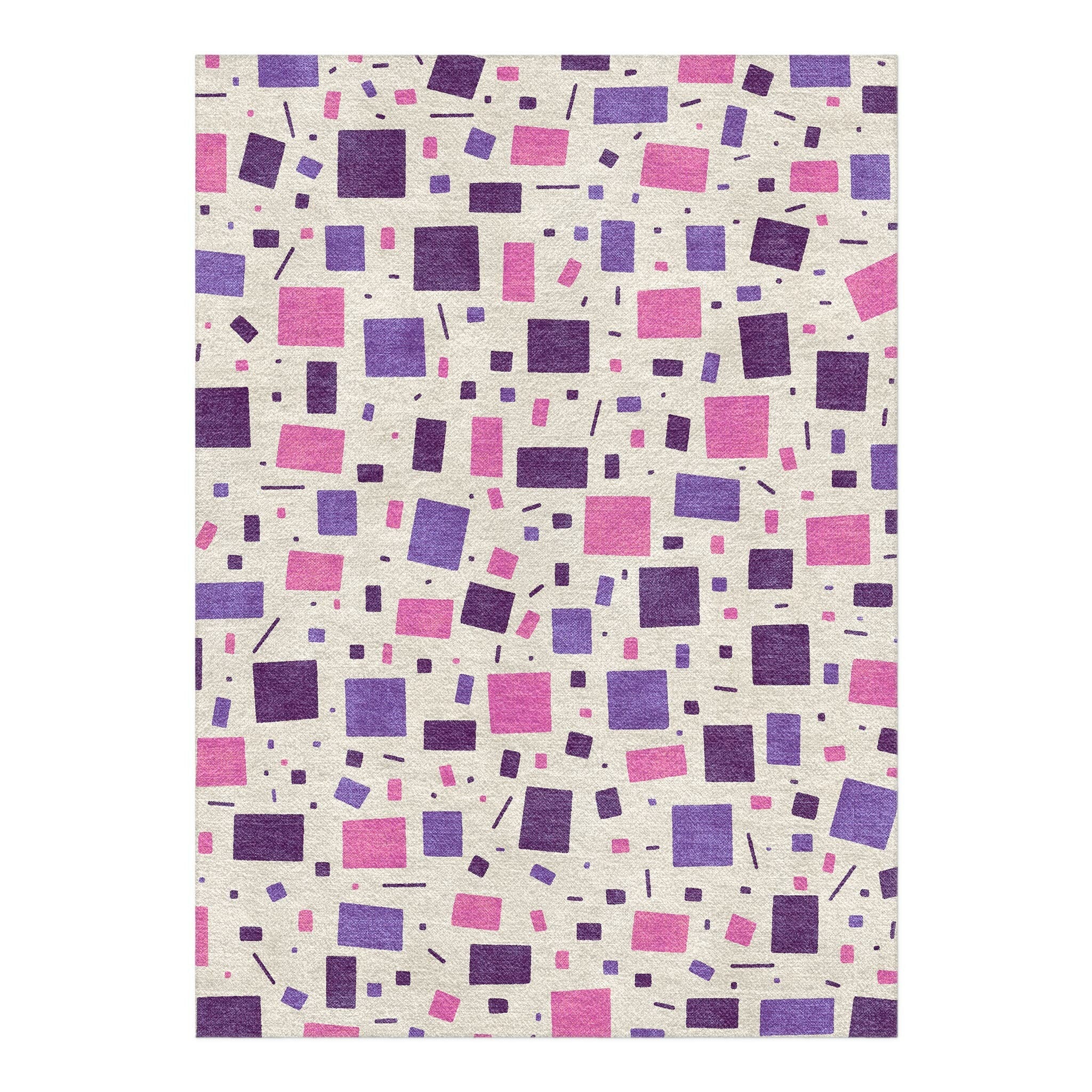 Geometric Confetti Purple in 5' x 7' Size