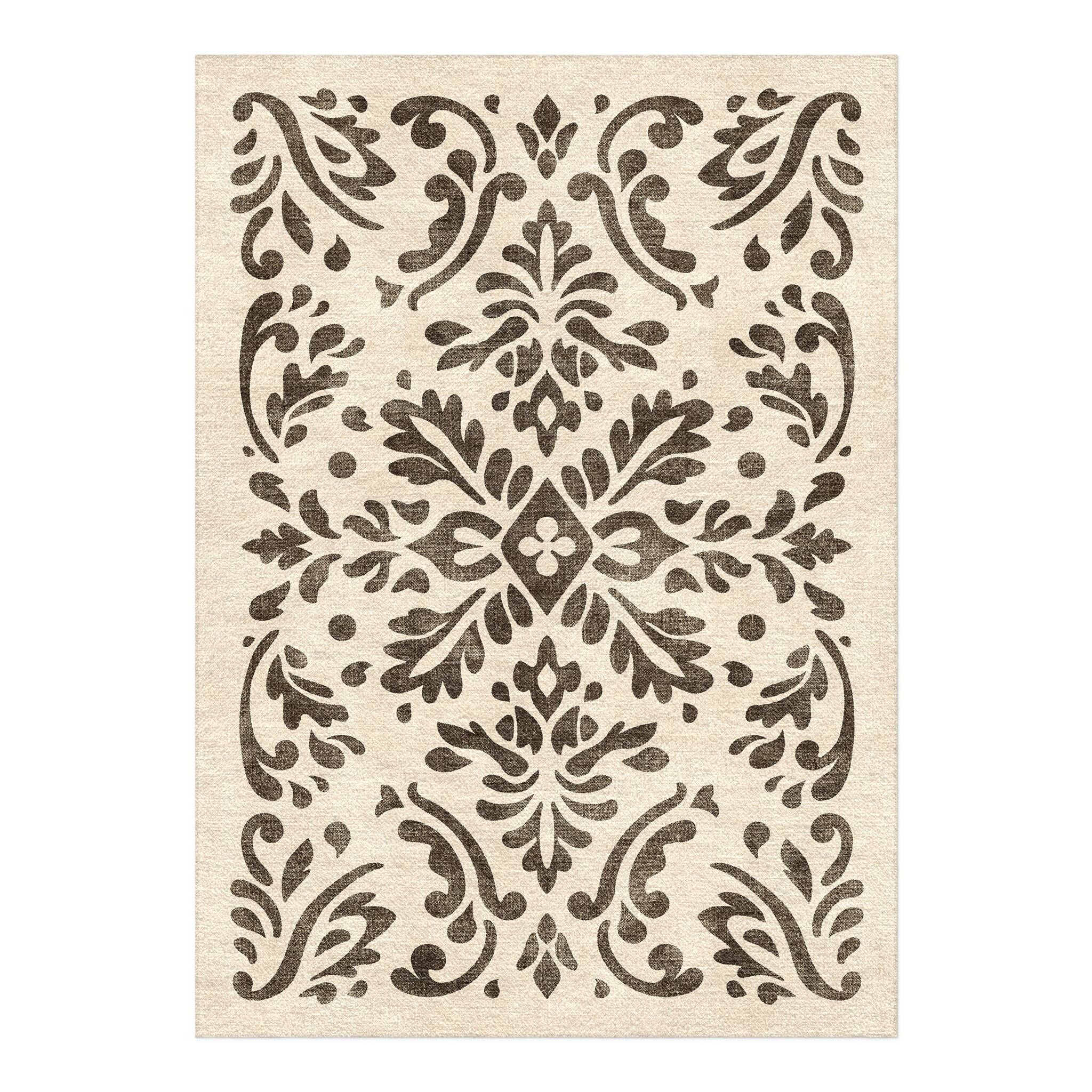 Floranna Ivory & Black in 5' x 7' Size