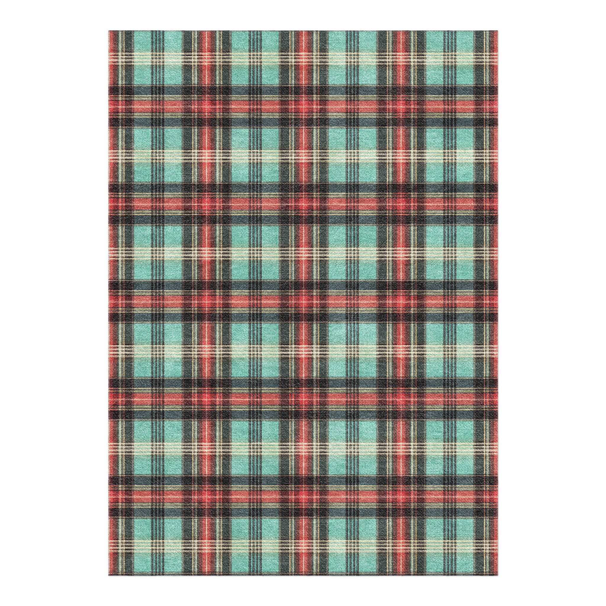 Feguson Plaid Teal & Red in 5' x 7' Size