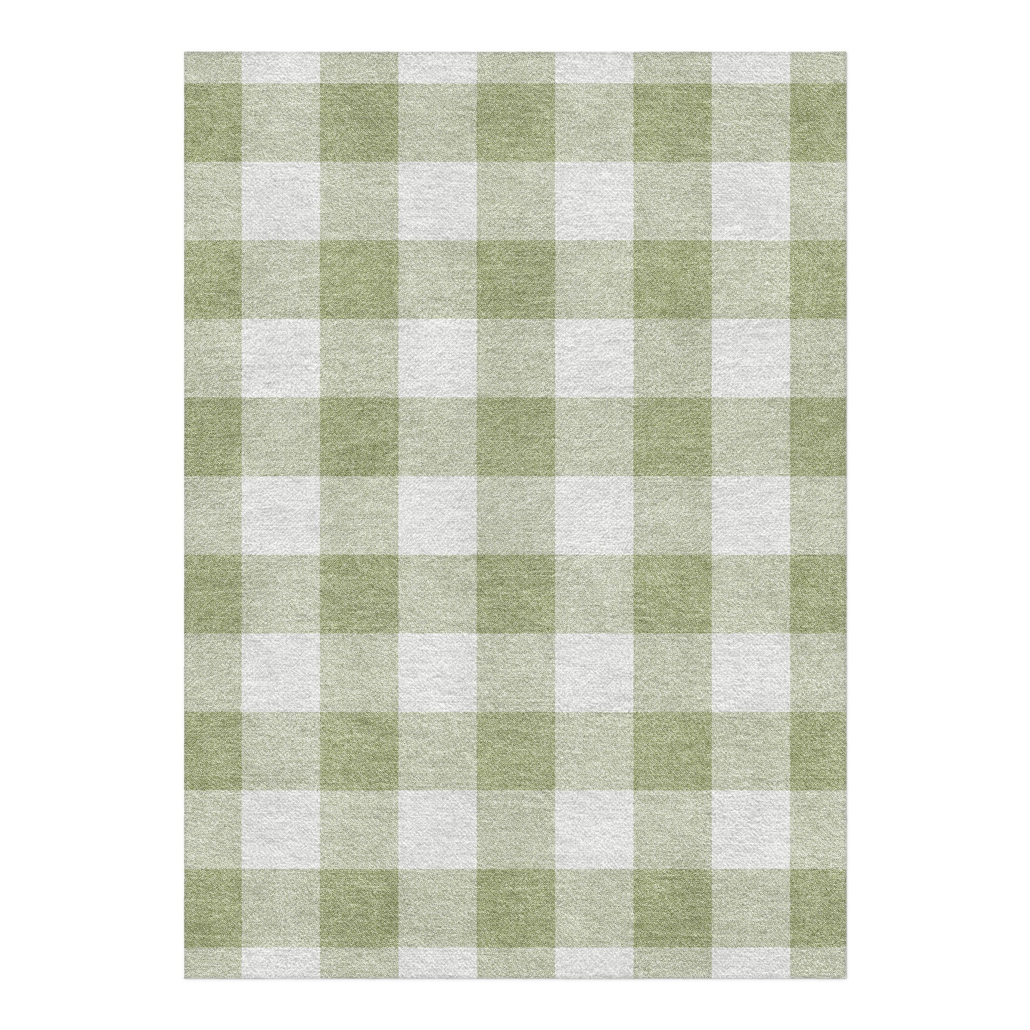 Buffalo Plaid Light Sage in 5' x 7' Size