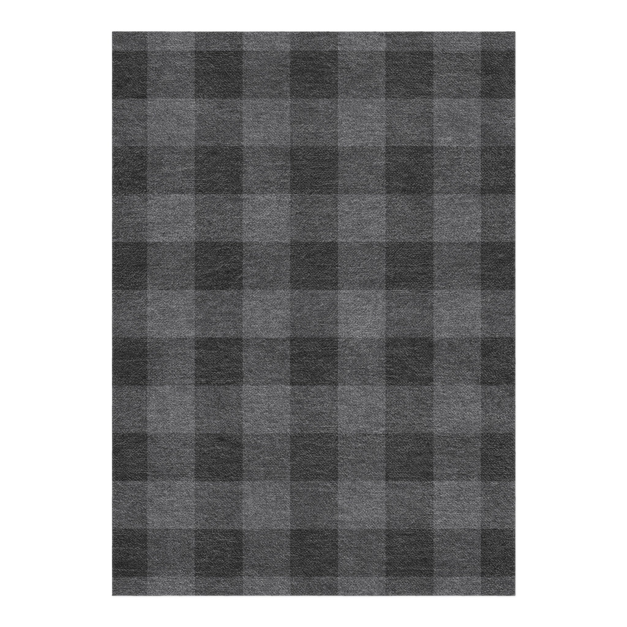 Buffalo Plaid Charcoal Black in 5' x 7' Size