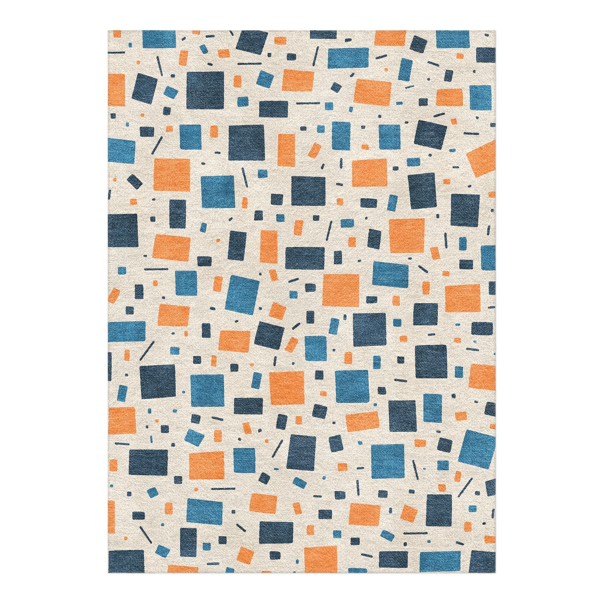 Geometric Confetti Orange in 5' x 7' Size