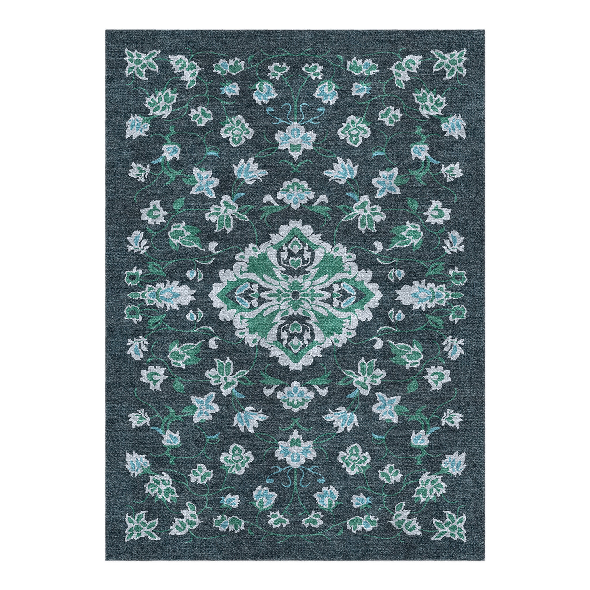 Fenwick Navy & Green in 5' x 7' Size