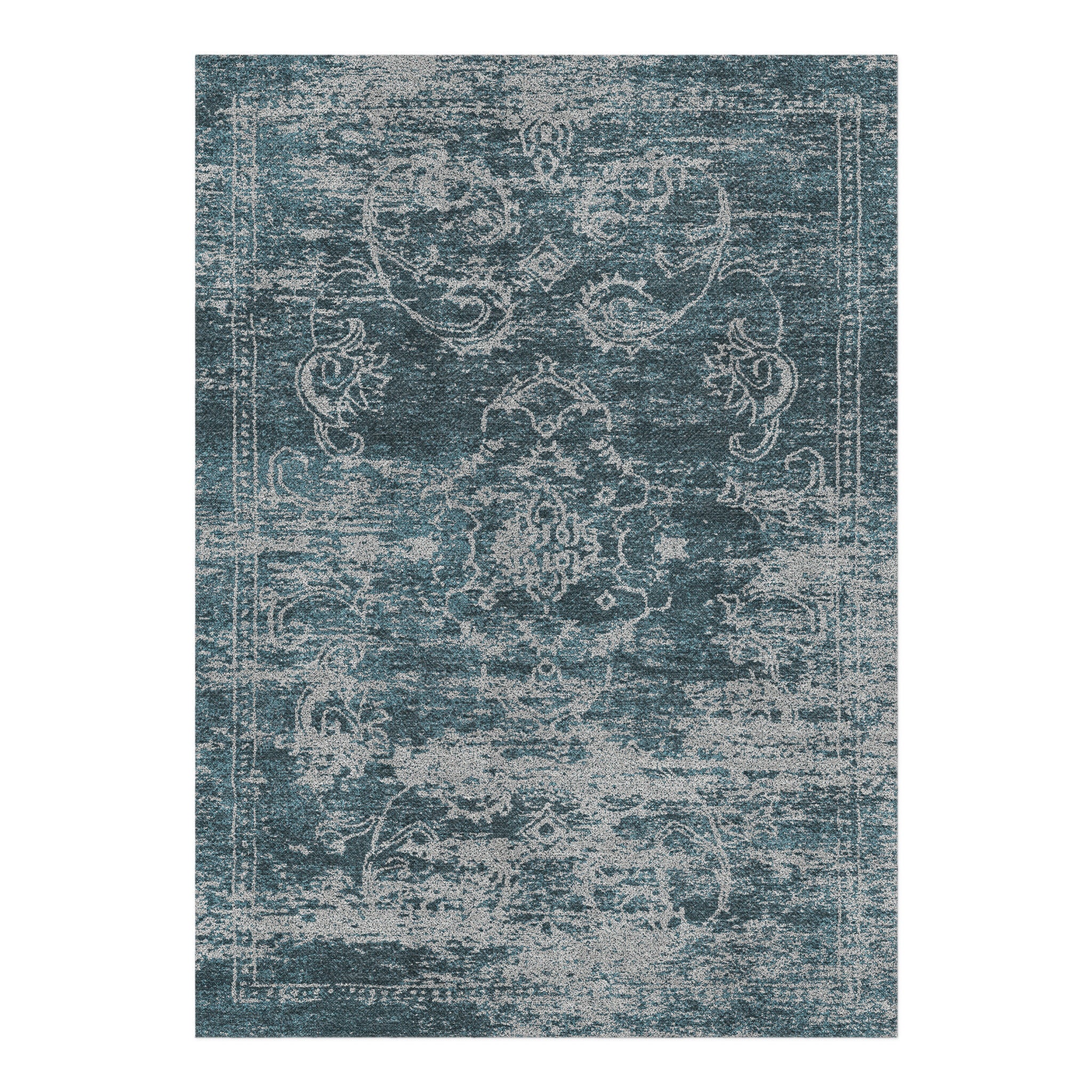 Bennett Teal & Grey in 5' x 7' Size