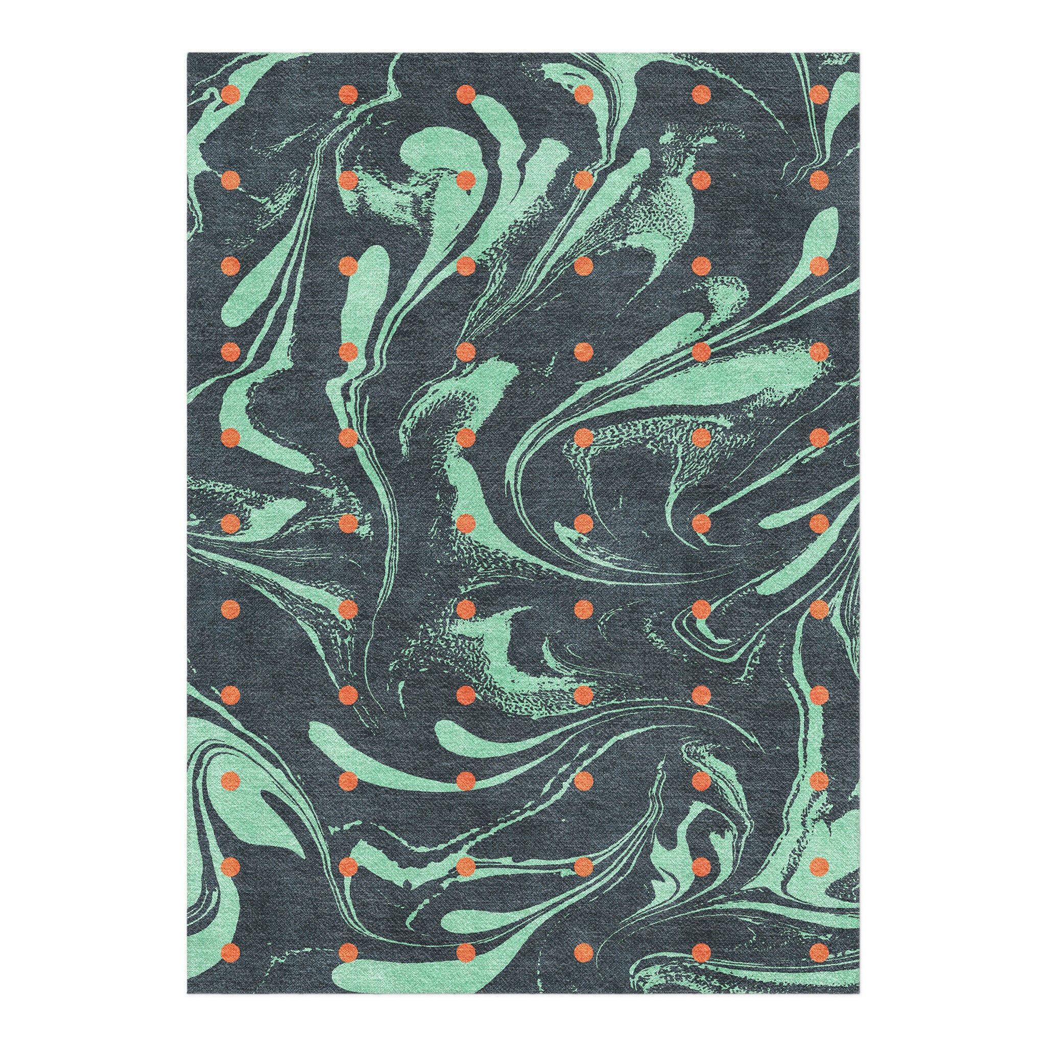 Acid Burn Teal & Orange in 5' x 7' Size