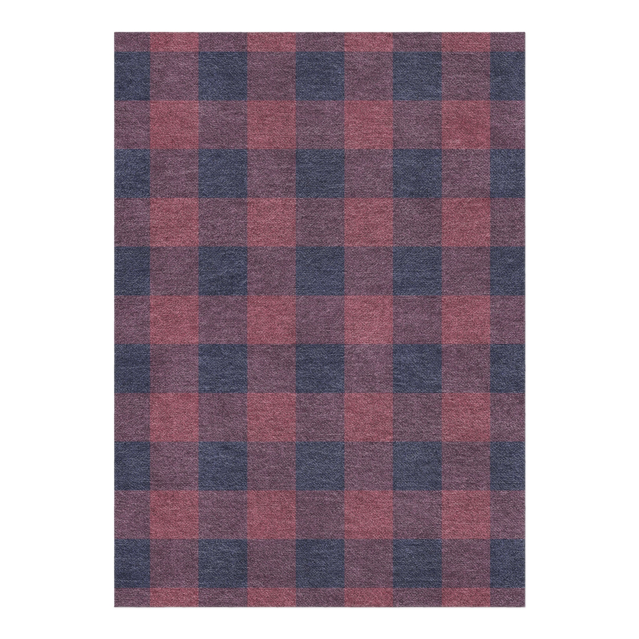 Buffalo Plaid Maroon & Navy in 5' x 7' Size